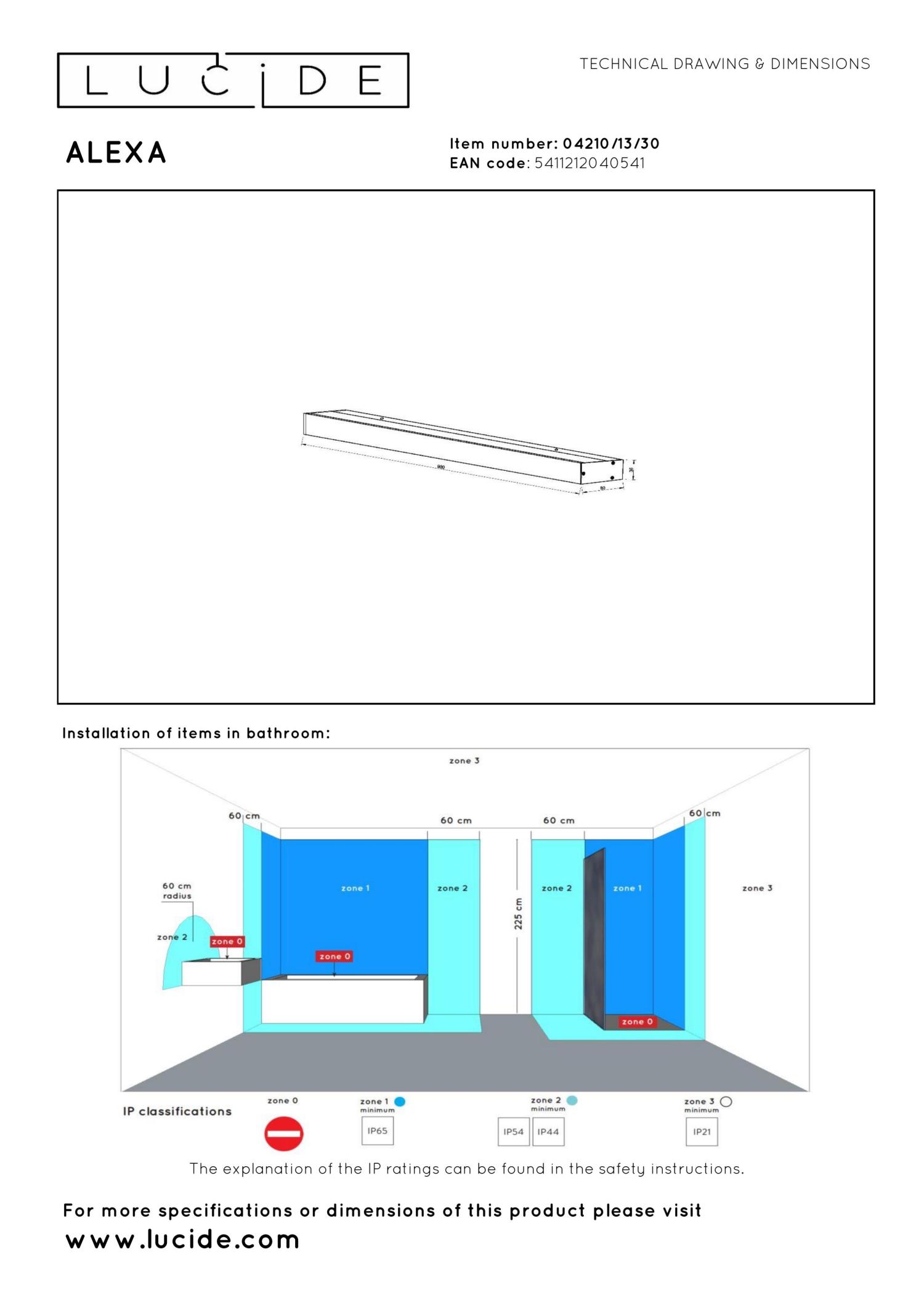 Alexa Wall Lights - 900mm Long