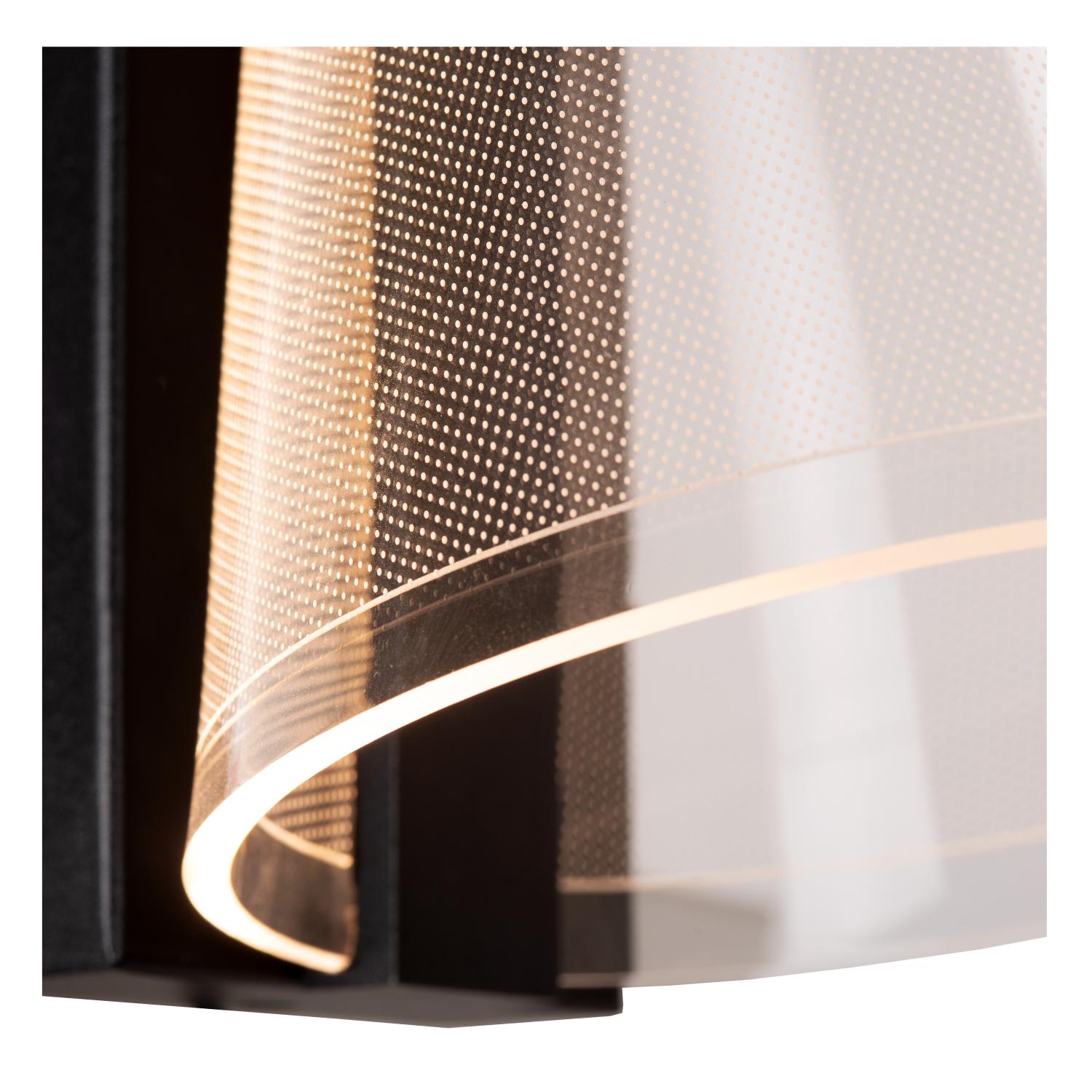Korgis Wall Lights - Matt Black/Patterned Glass