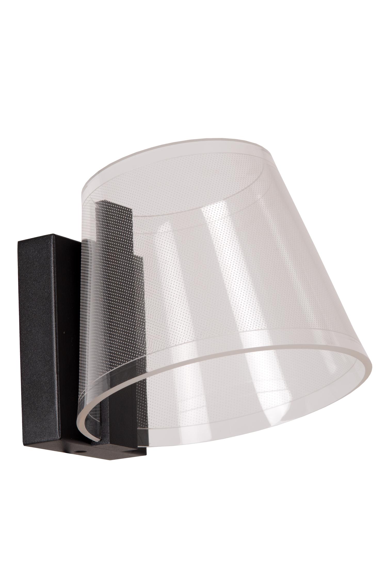 Korgis Wall Lights - Matt Black/Patterned Glass