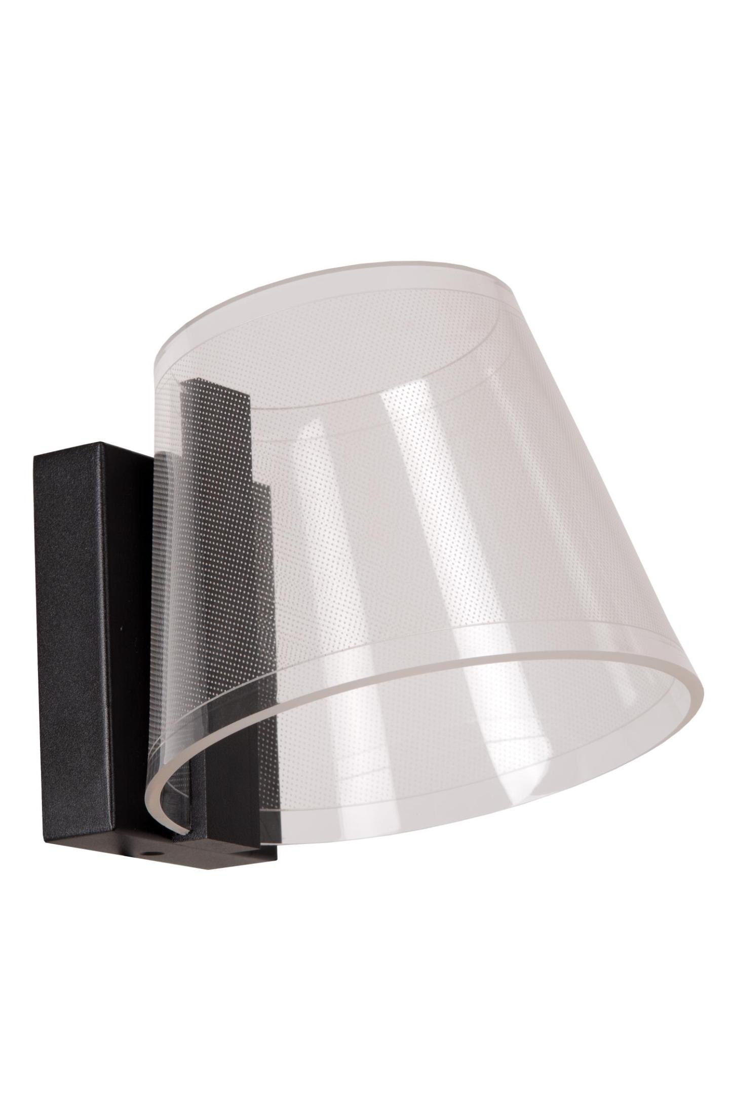 Korgis Wall Lights - Matt Black/Patterned Glass