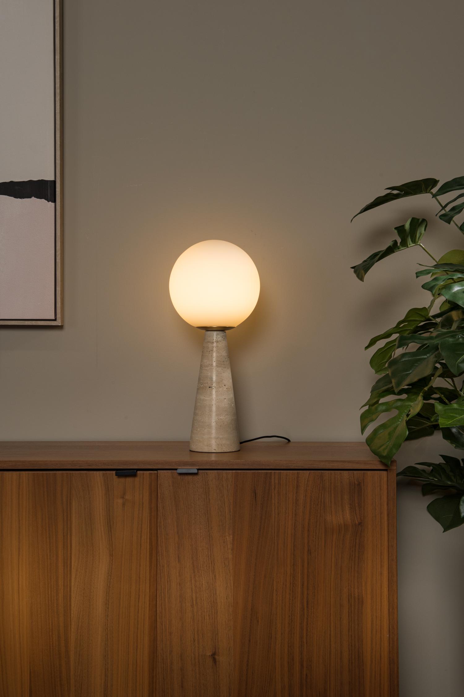 Evin Table Lamp - Taupe/Opal