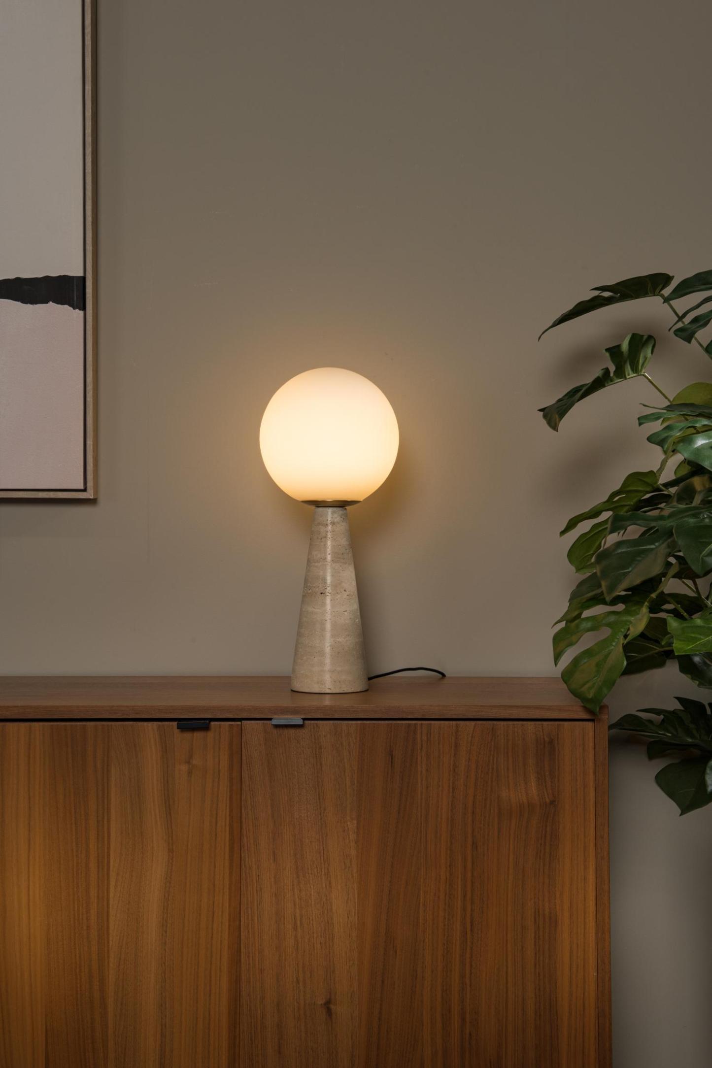 Evin Table Lamp - Taupe/Opal