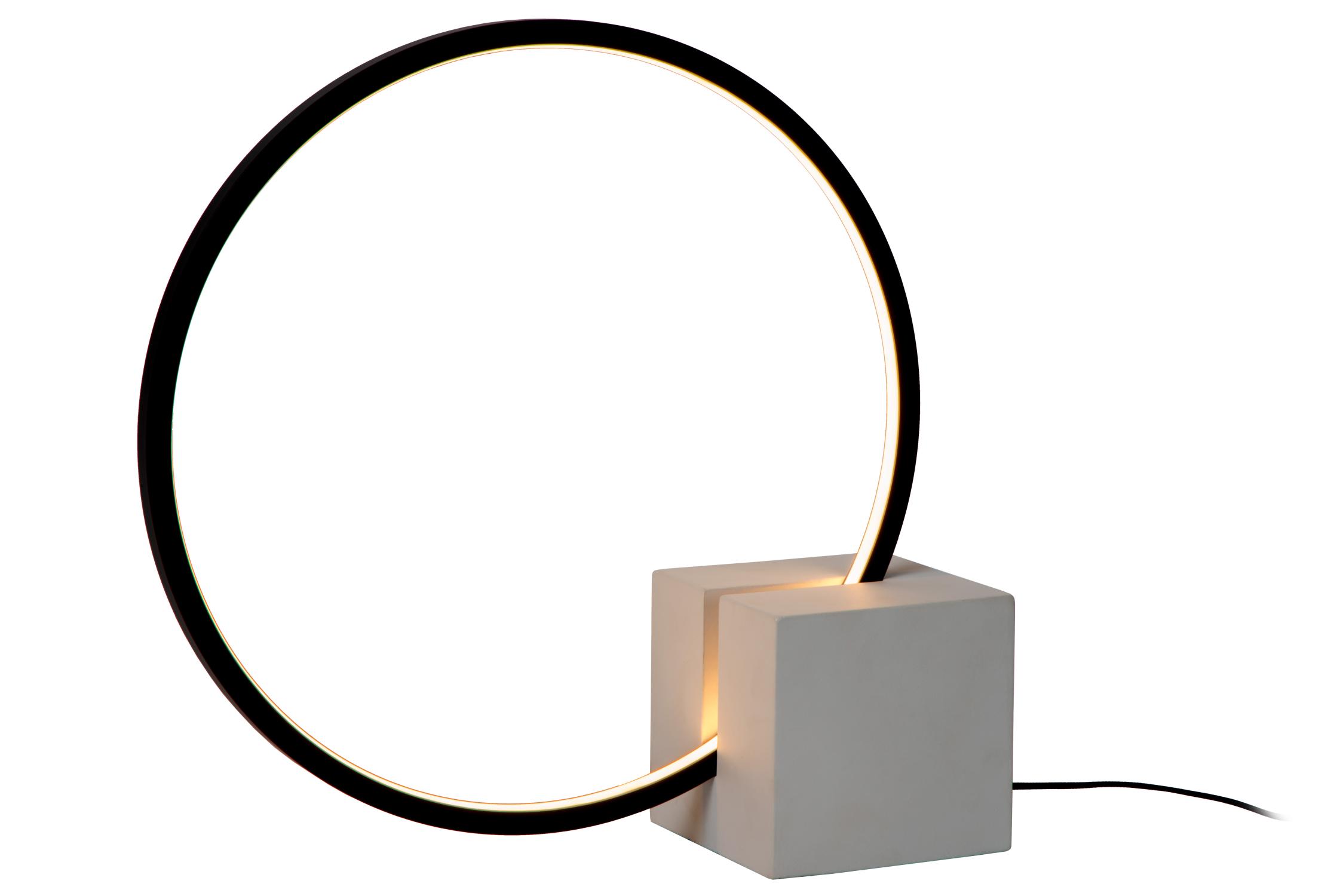 Cirkelis Table Lamp - Matt Black/Opal