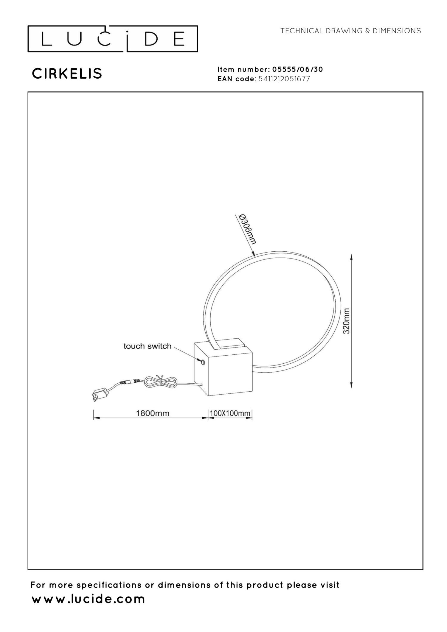 Cirkelis Table Lamp - Matt Black/Opal