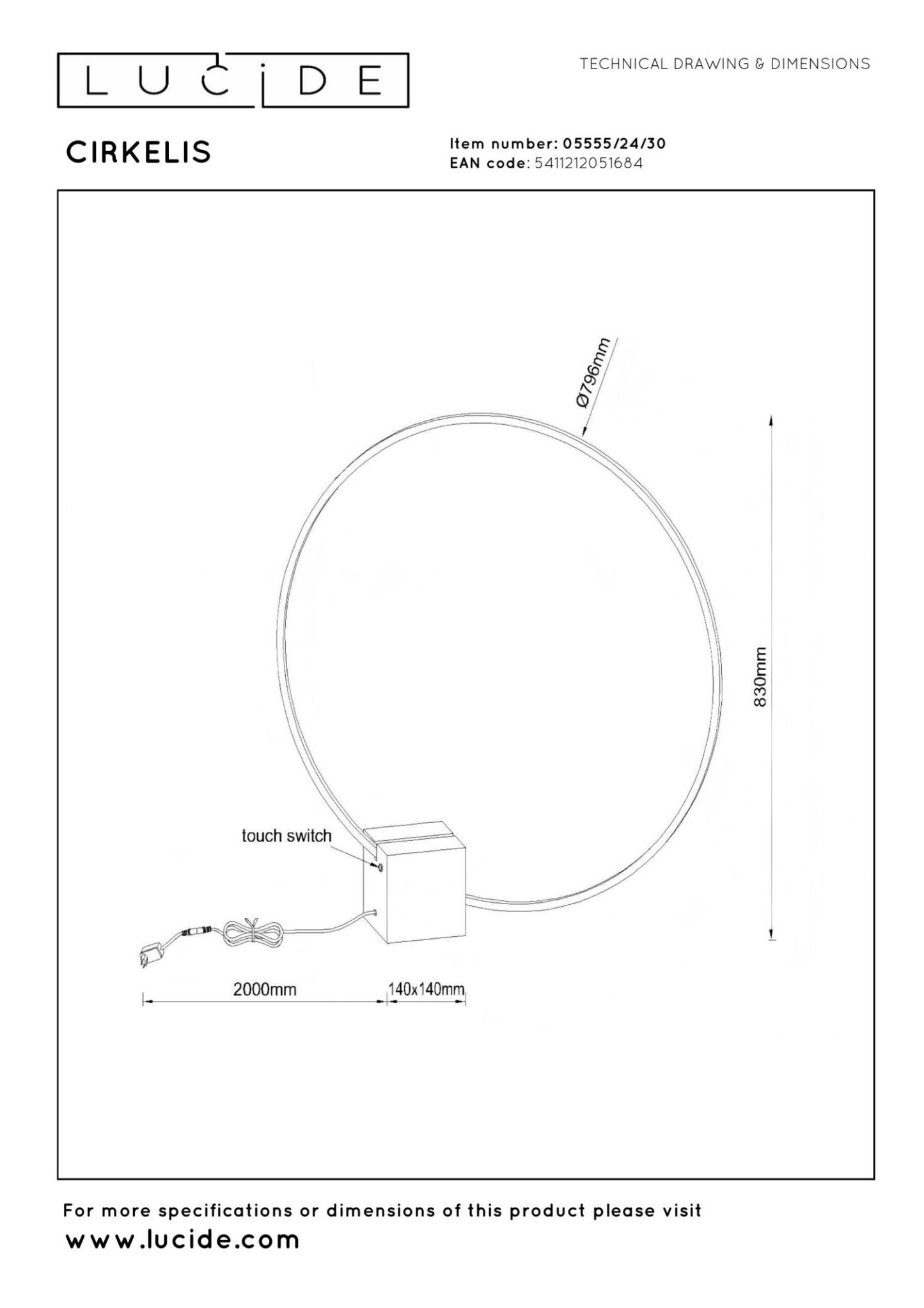 Cirkelis Table Lamp - Matt Black/Opal