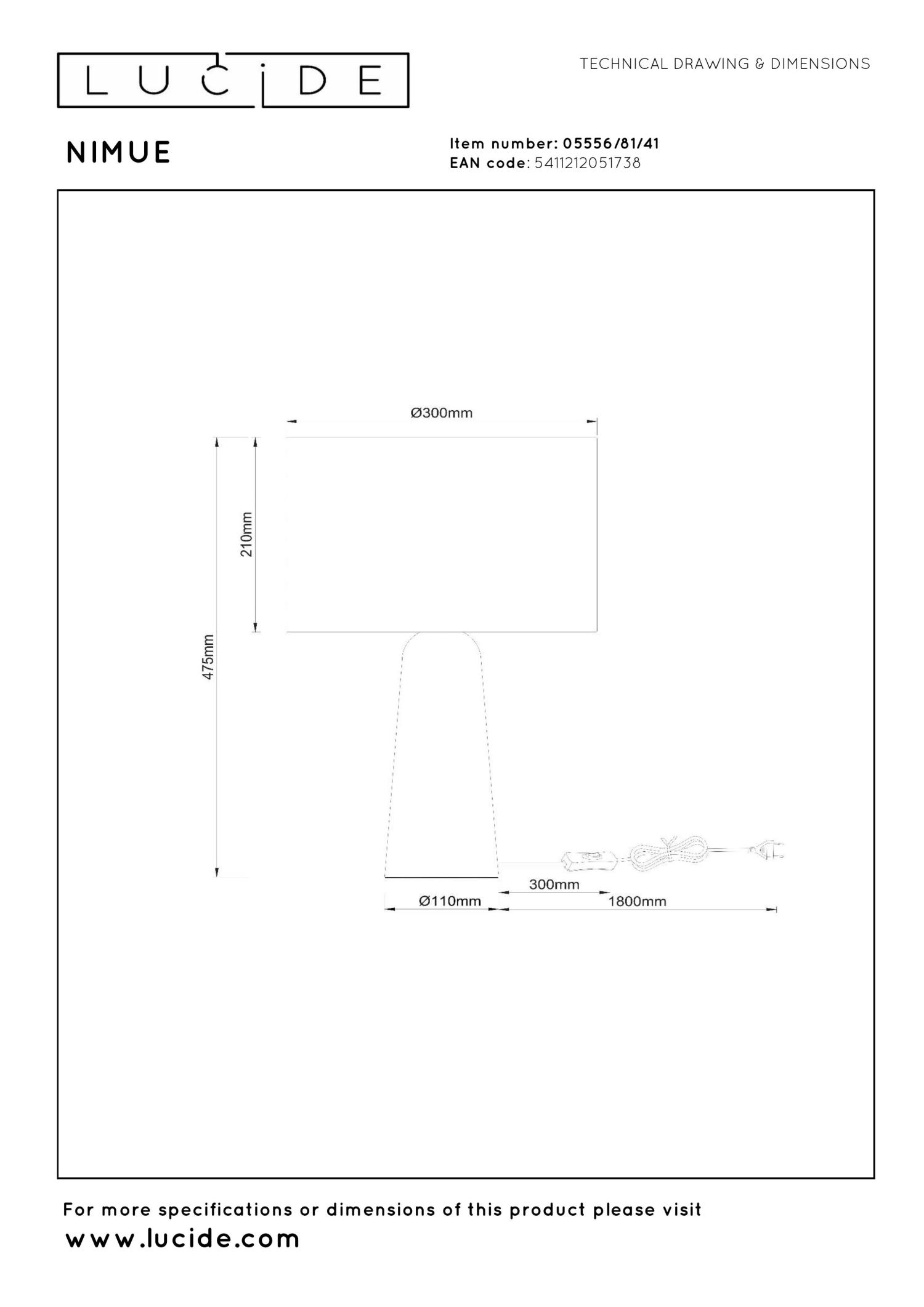 Nimue Table Lamp - Travertine/Taupe