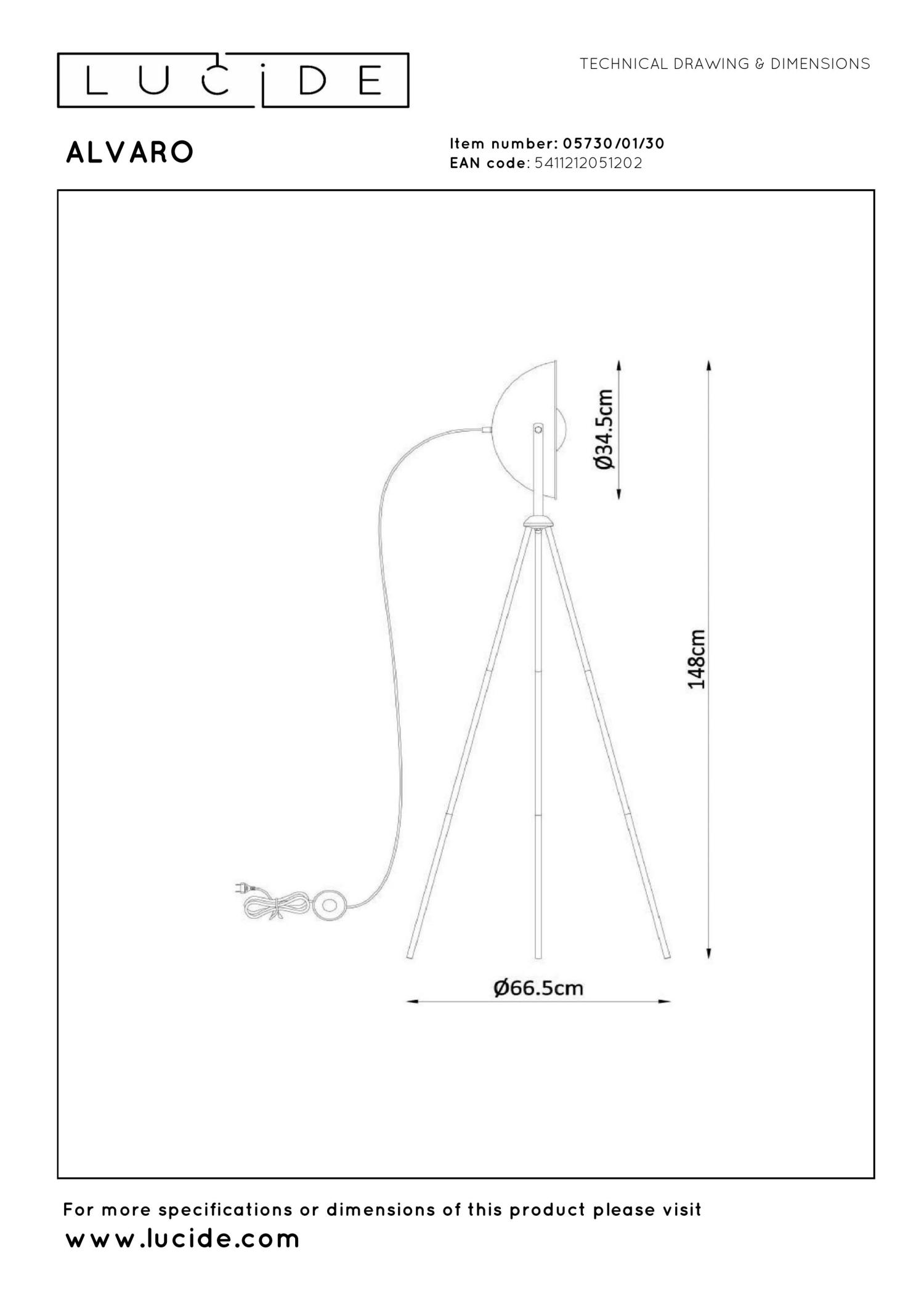 Alvaro Floor Lamp - Matt Black