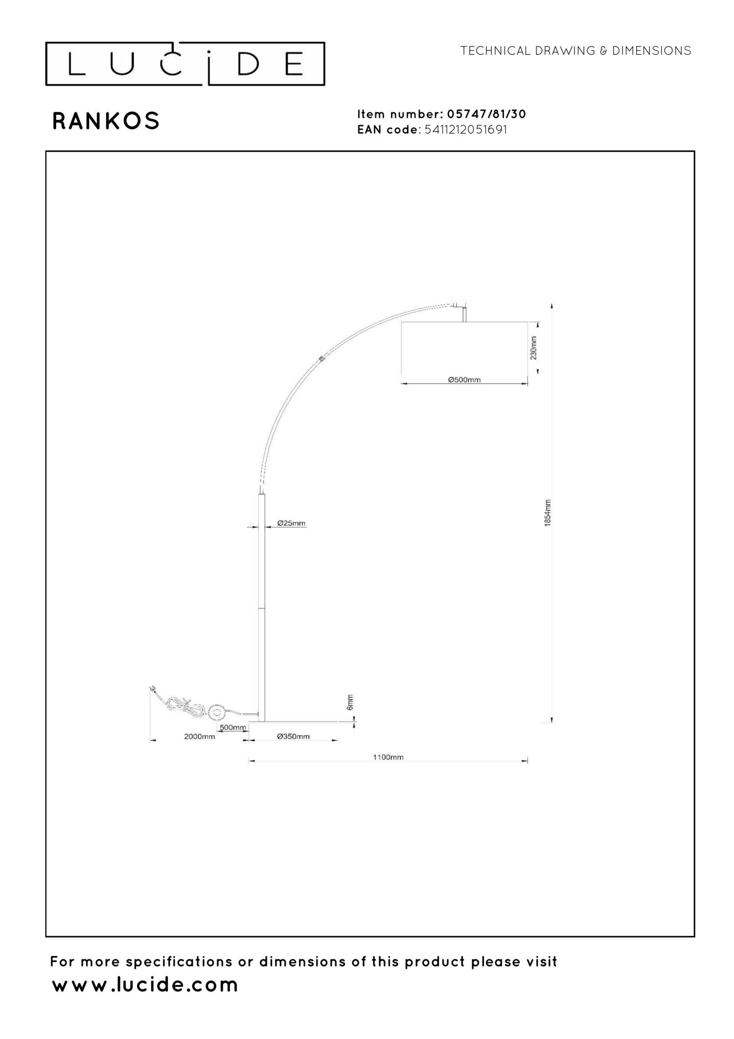 Rankos Floor Lamp - Matt Black/Rust Brown