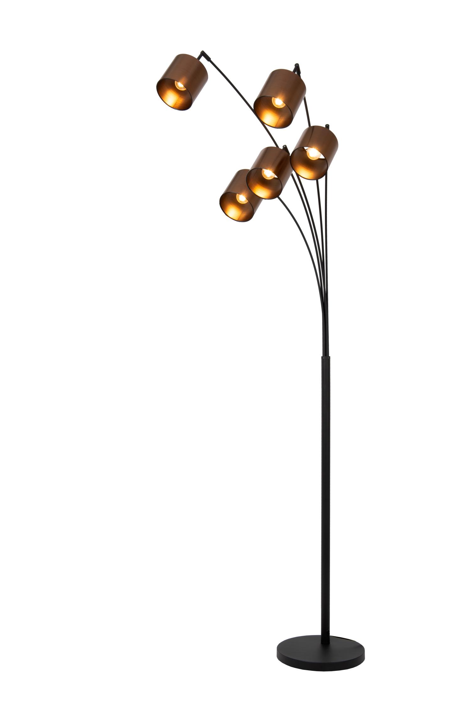 Rankos Floor Lamp - Matt Black/Rust Brown