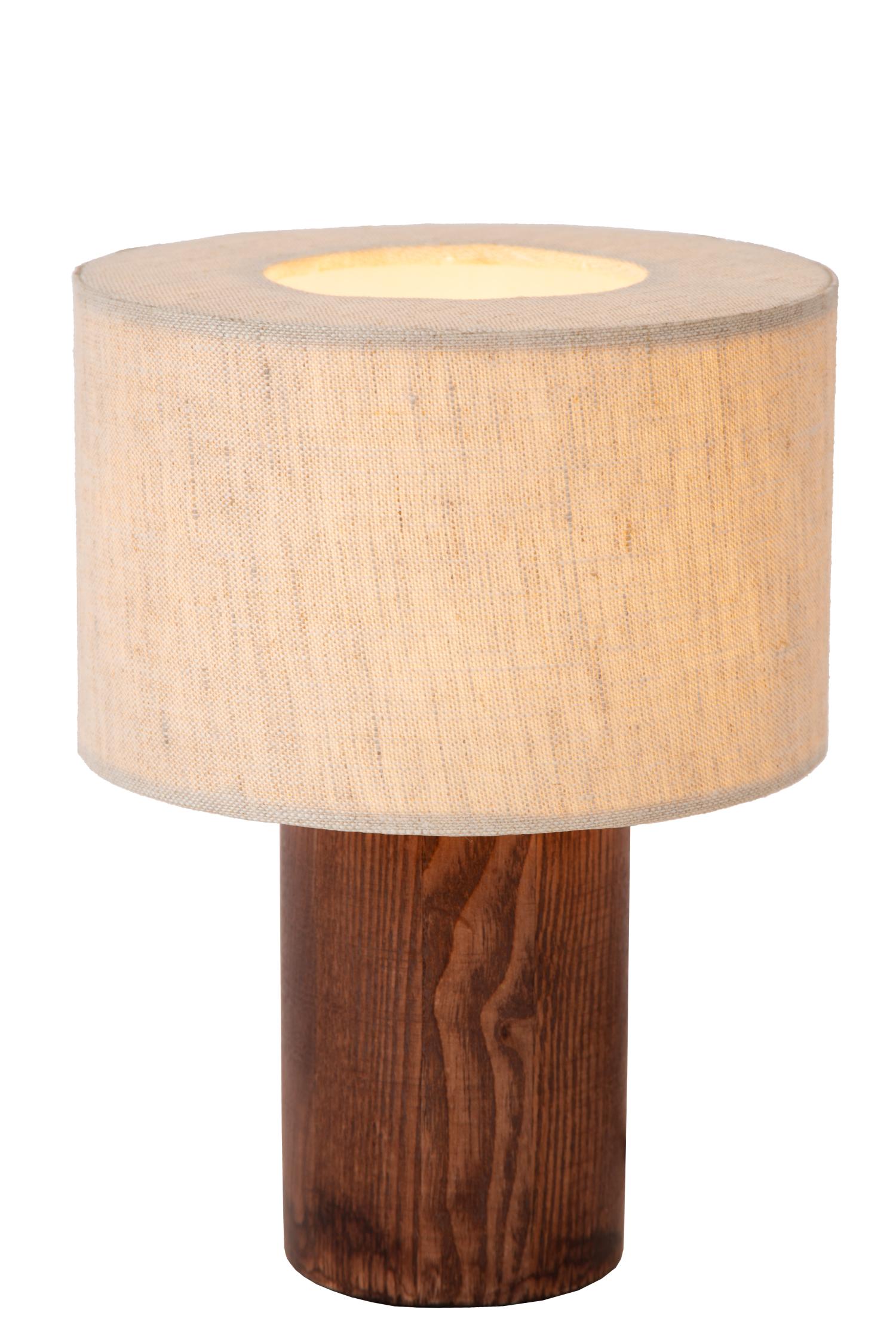 Tachina Table Lamp - Dark Wood/Cream