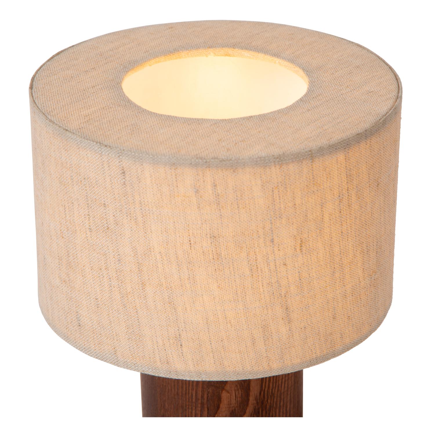 Tachina Table Lamp - Dark Wood/Cream