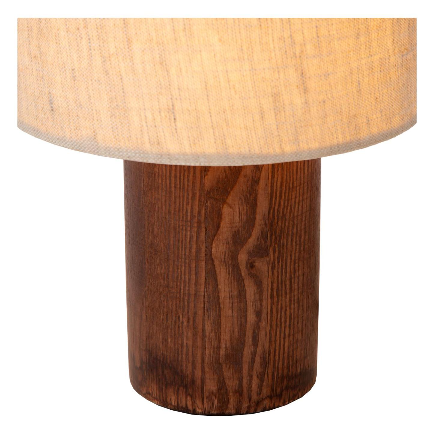Tachina Table Lamp - Dark Wood/Cream