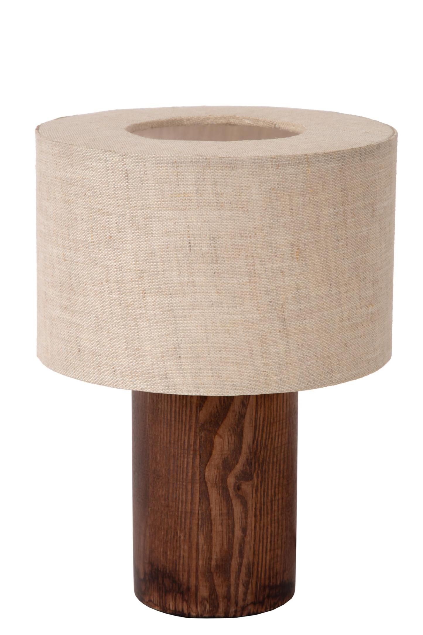 Tachina Table Lamp - Dark Wood/Cream