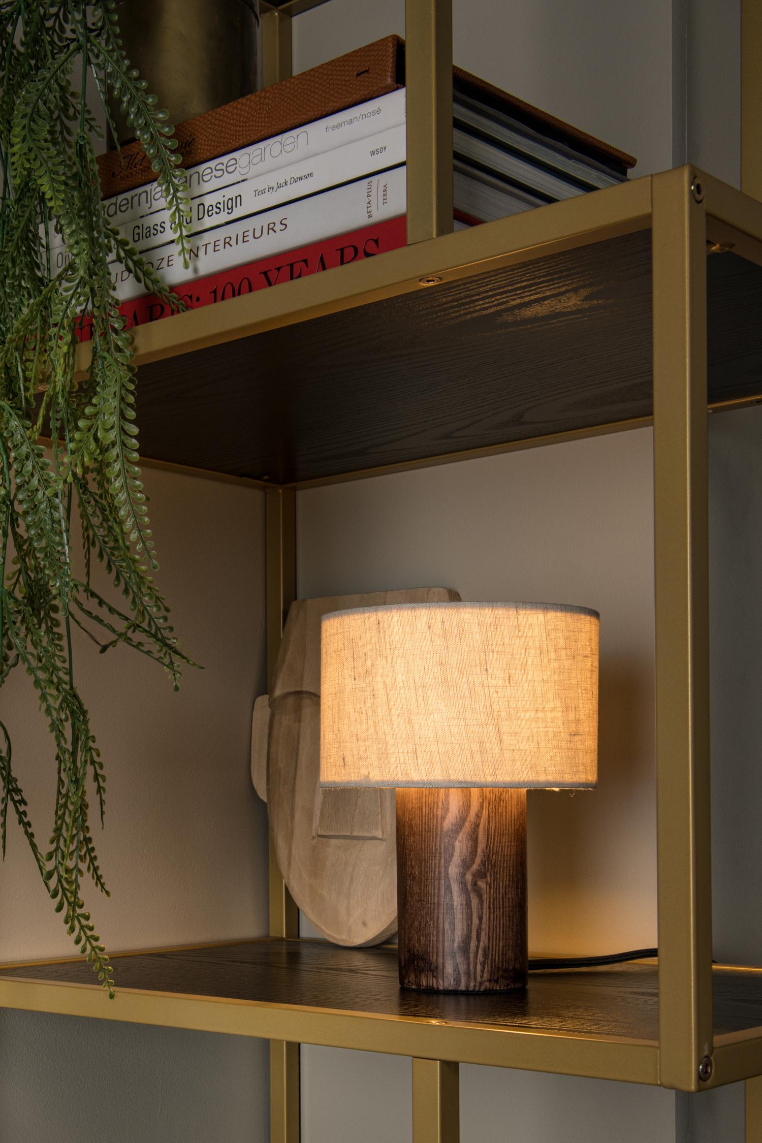 Tachina Table Lamp - Dark Wood/Cream