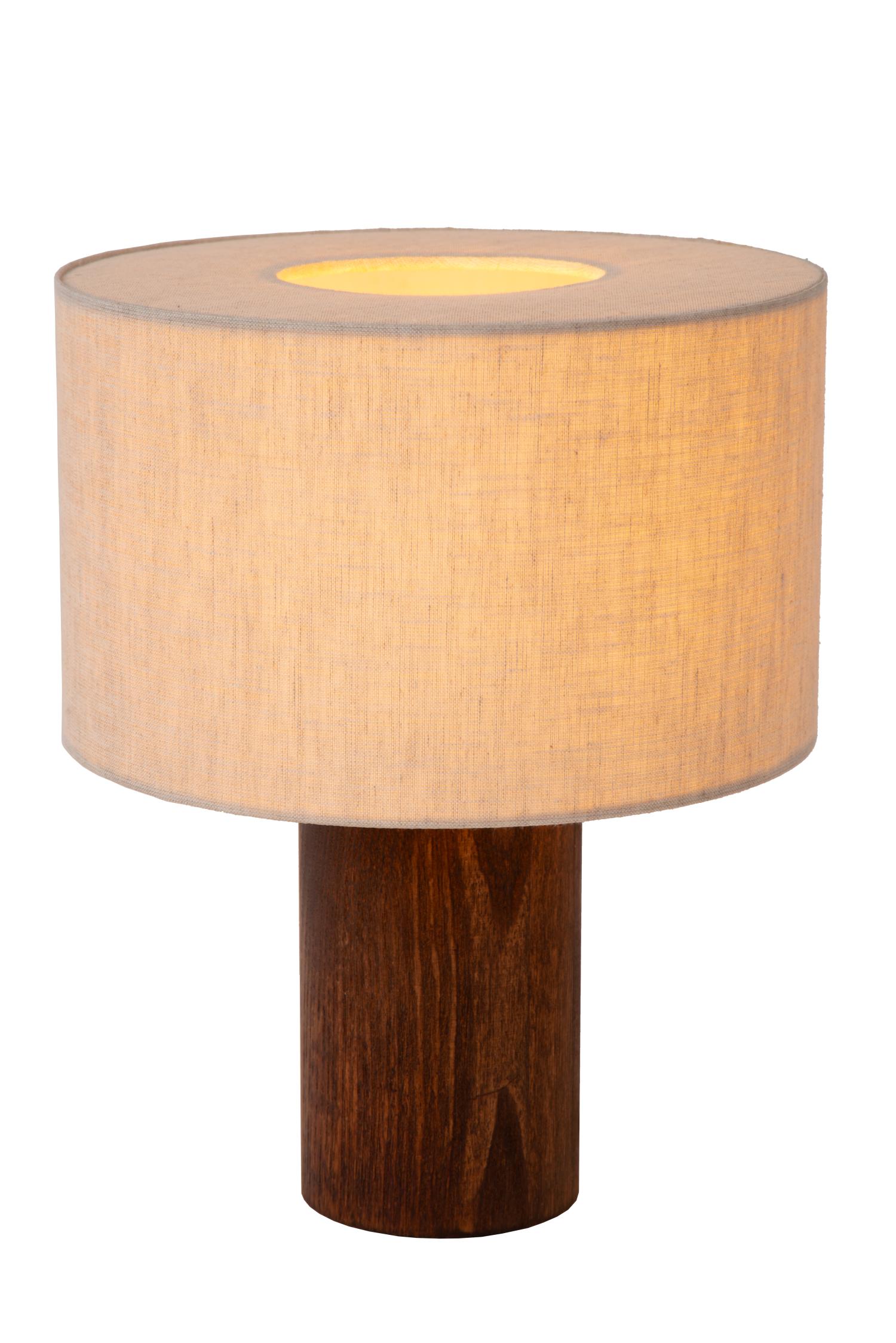 Tachina Table Lamp - Dark Wood/Cream