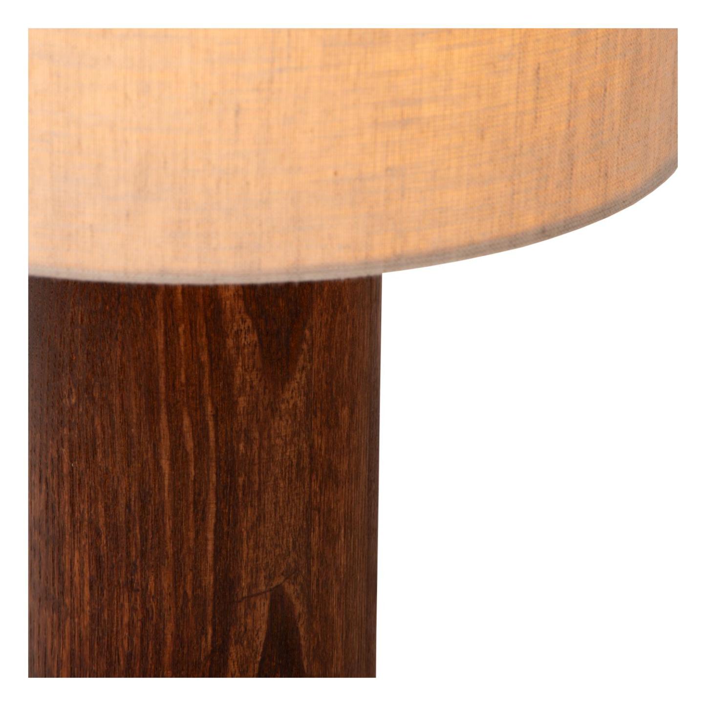 Tachina Table Lamp - Dark Wood/Cream