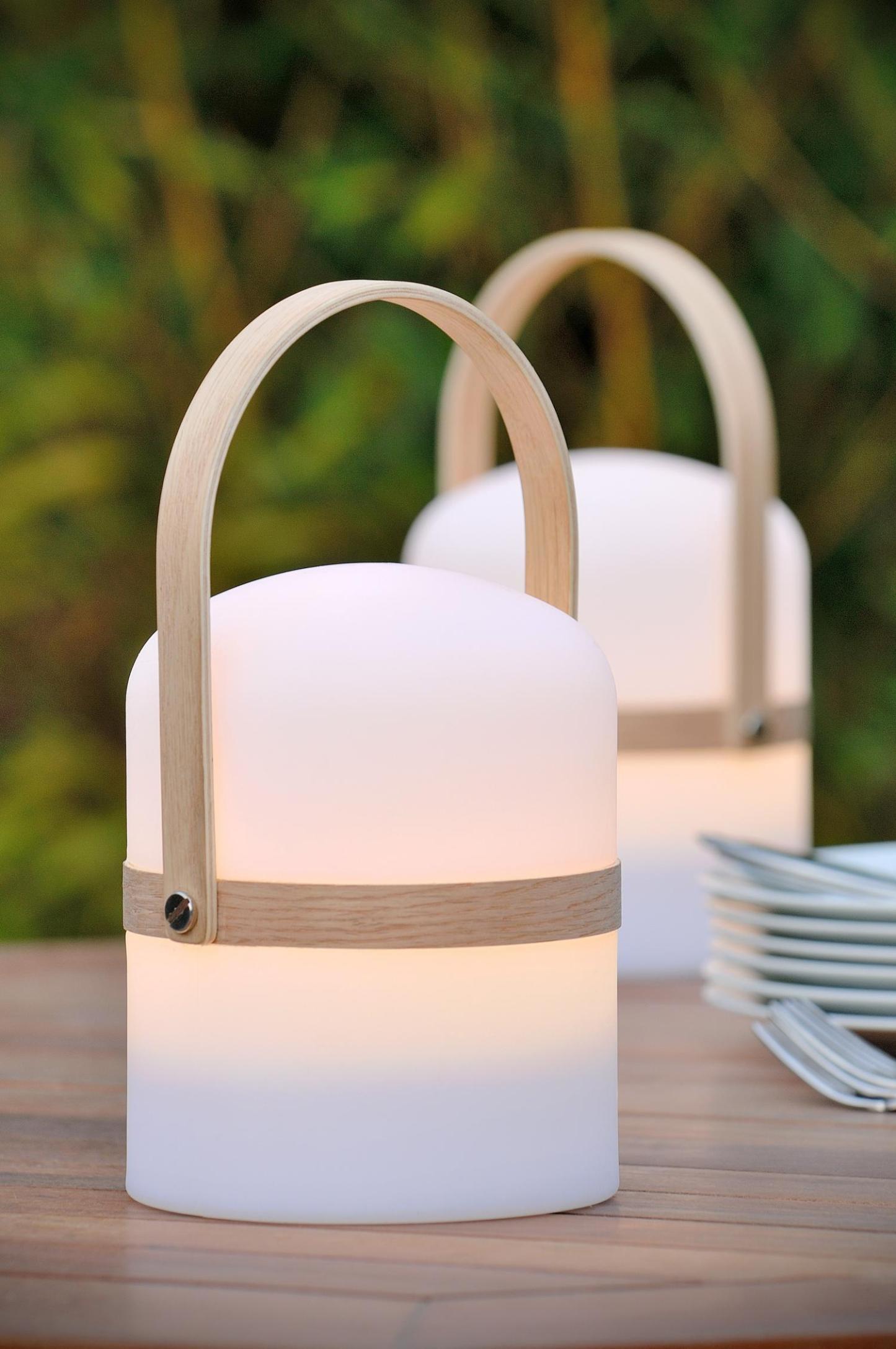 Joe Outdoor Lights - Light Wood/Opal