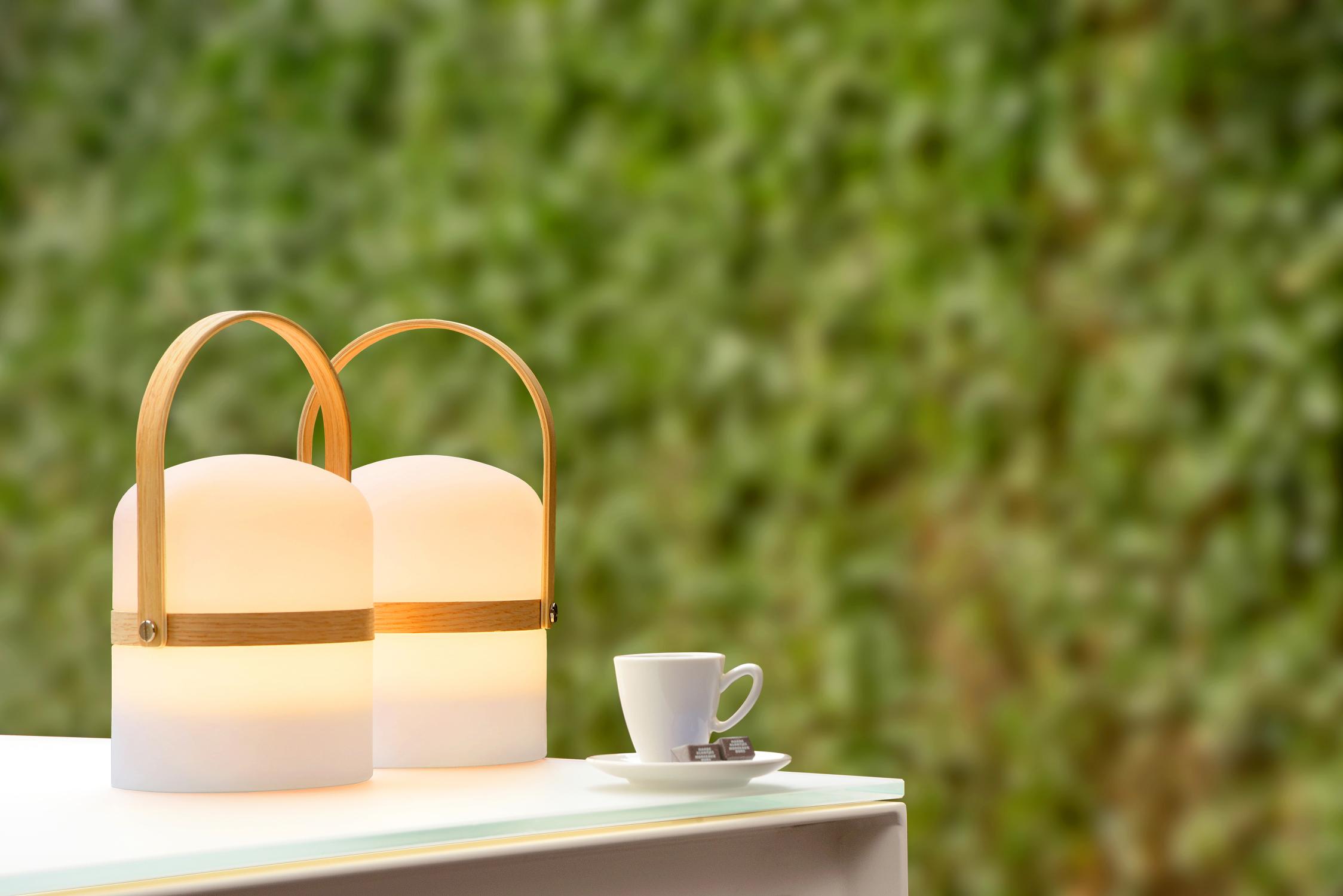 Joe Outdoor Lights - Light Wood/Opal