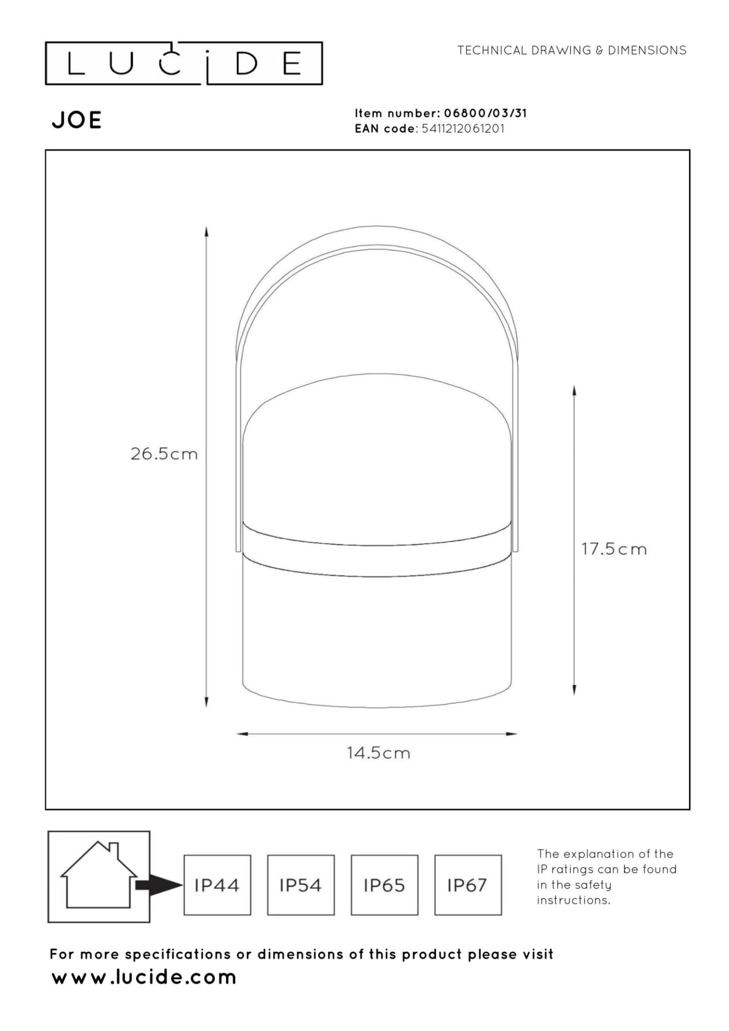 Joe Outdoor Lights - Light Wood/Opal