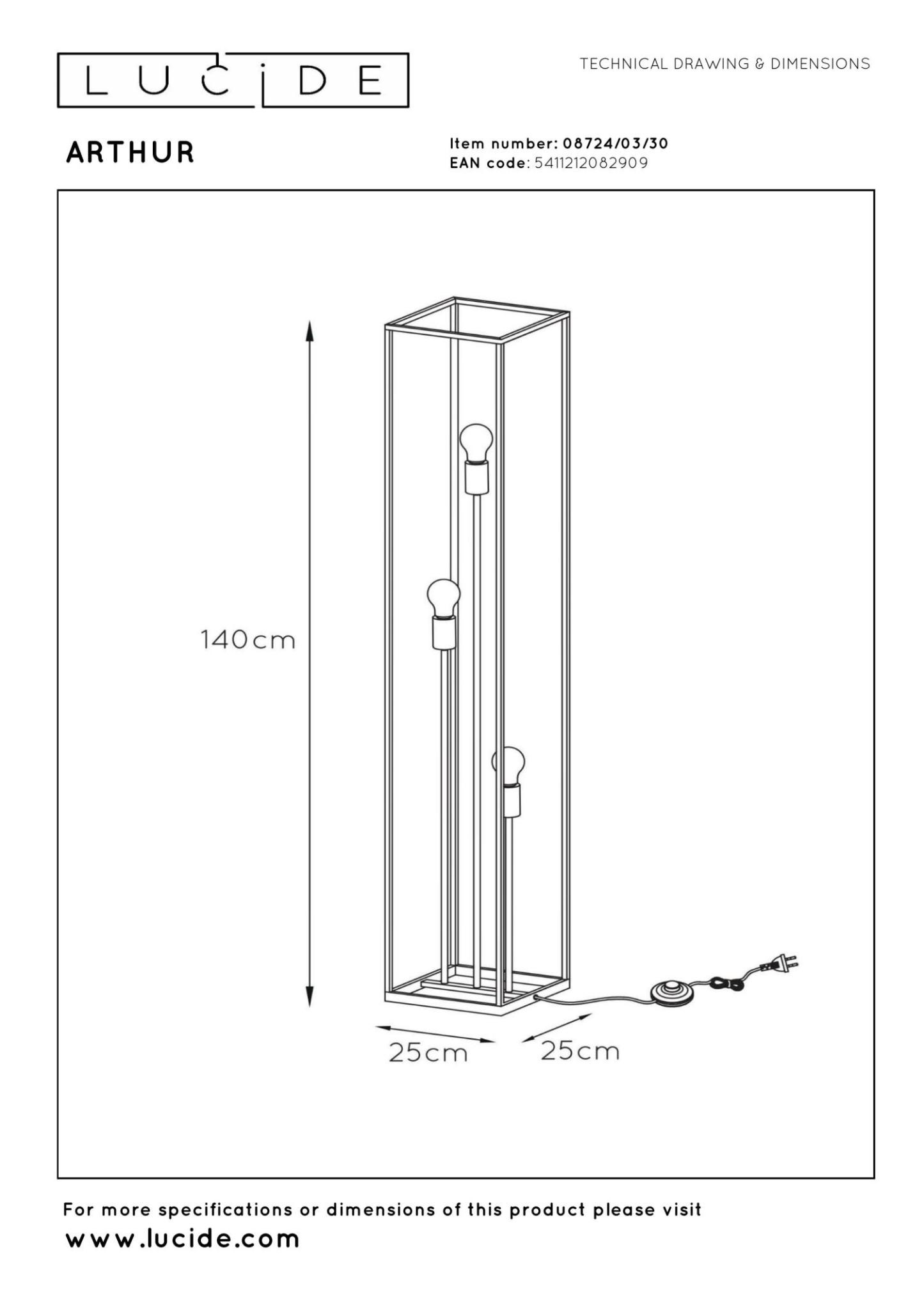 Arthur Floor Lamp - Matt Black