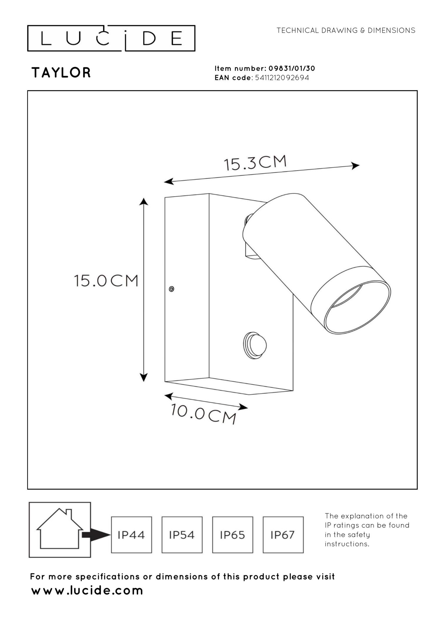 Taylor Outdoor Lights - Matt Black