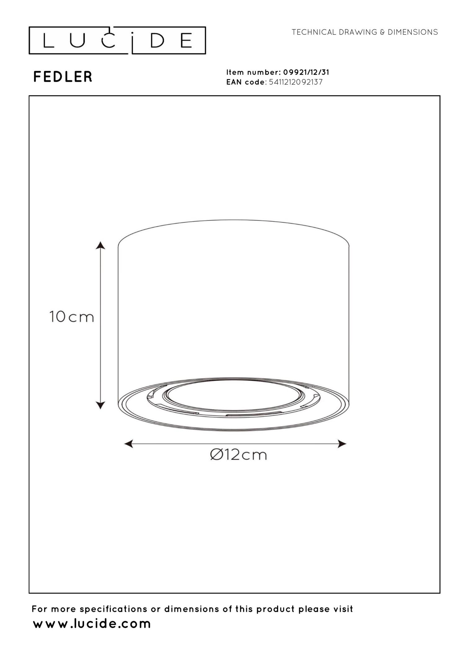 Fedler Ceiling Lights - Matt Black