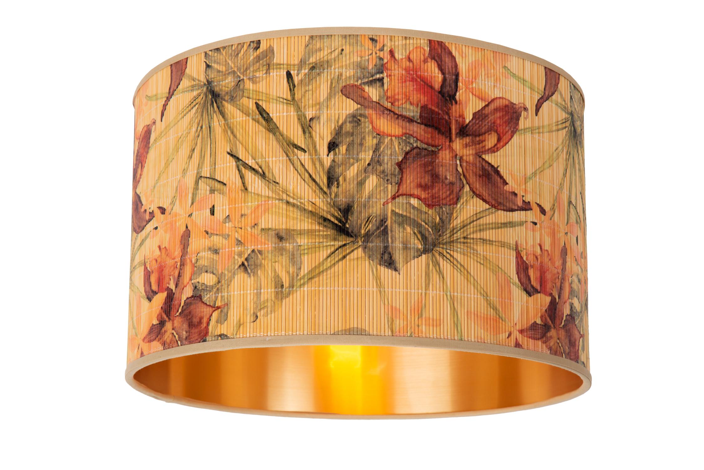 Tanselle Ceiling Lights - Matt Gold/Patterned Bamboo