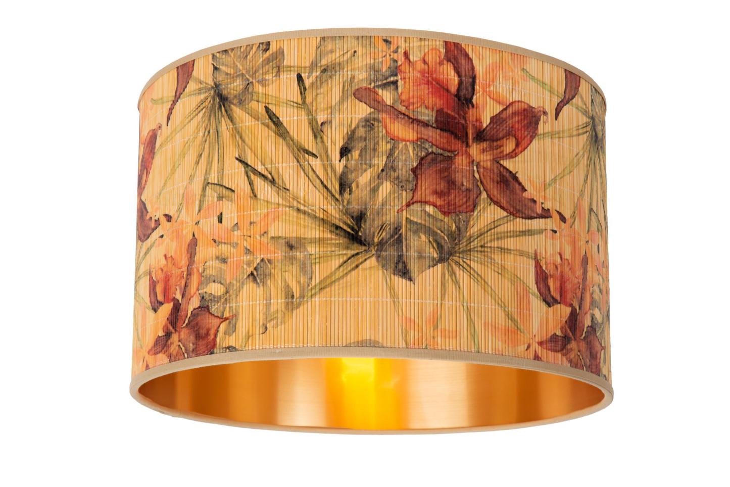 Tanselle Ceiling Lights - Matt Gold/Patterned Bamboo