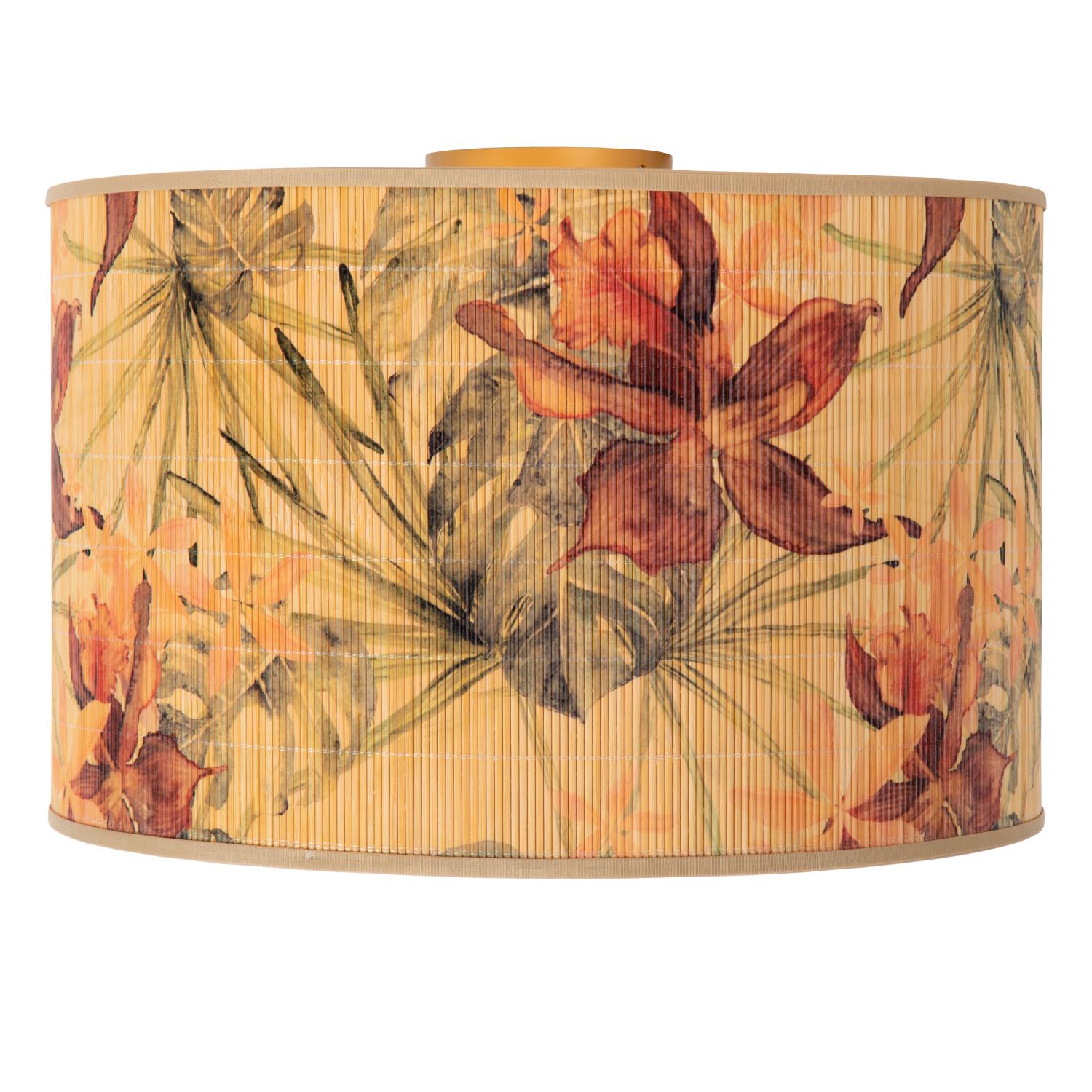 Tanselle Ceiling Lights - Matt Gold/Patterned Bamboo