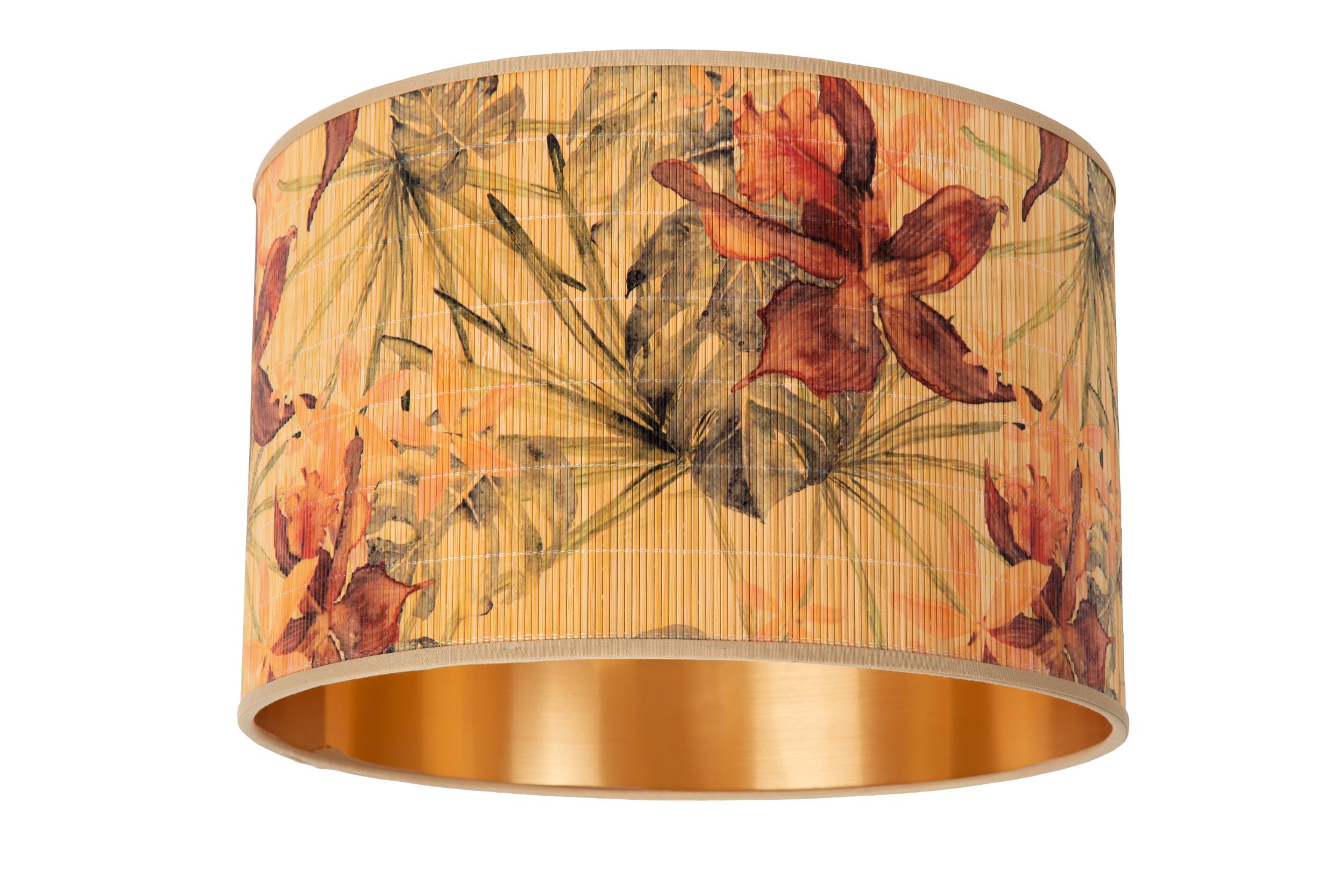 Tanselle Ceiling Lights - Matt Gold/Patterned Bamboo