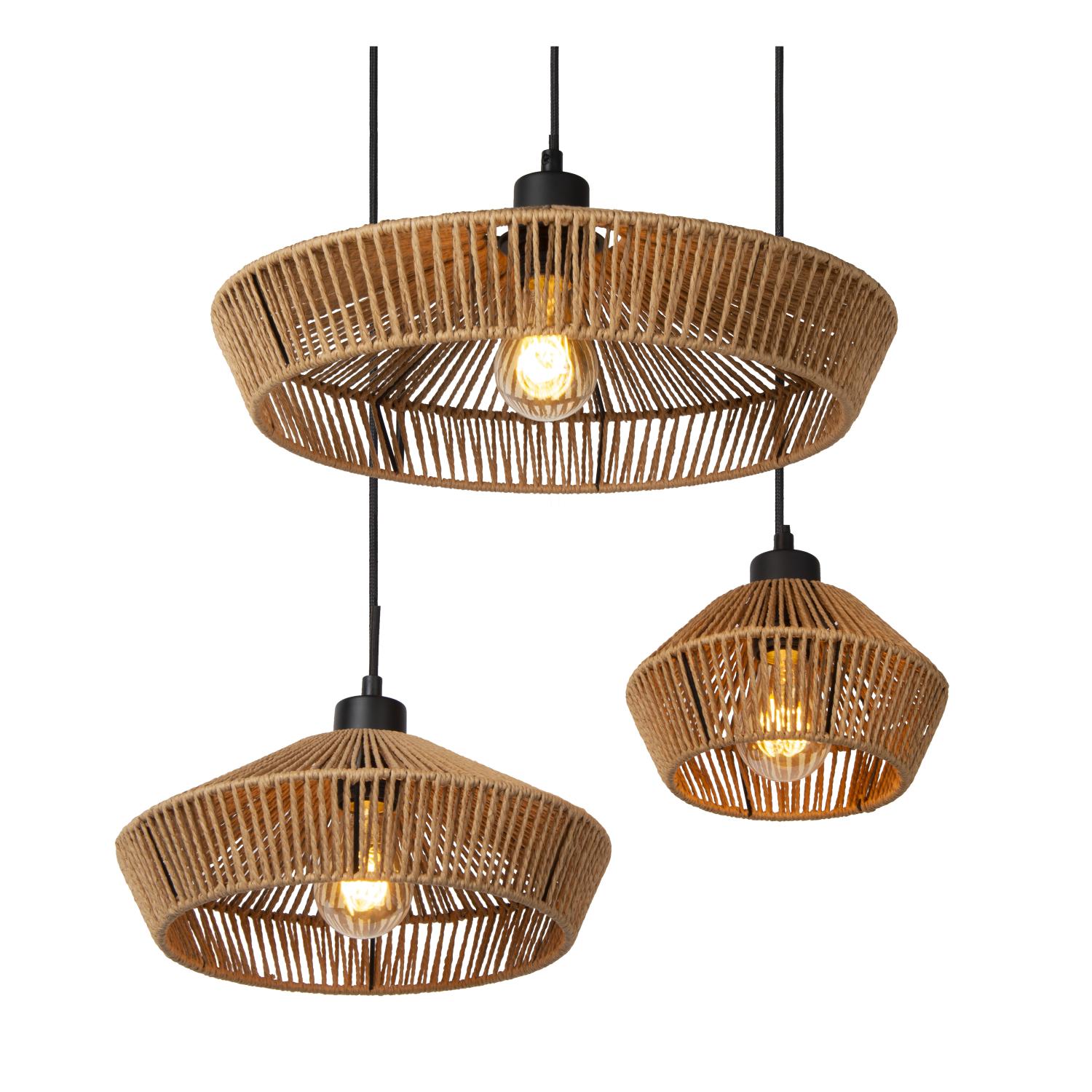 Yunkai Ceiling Lights - Matt Black/Natural Paper