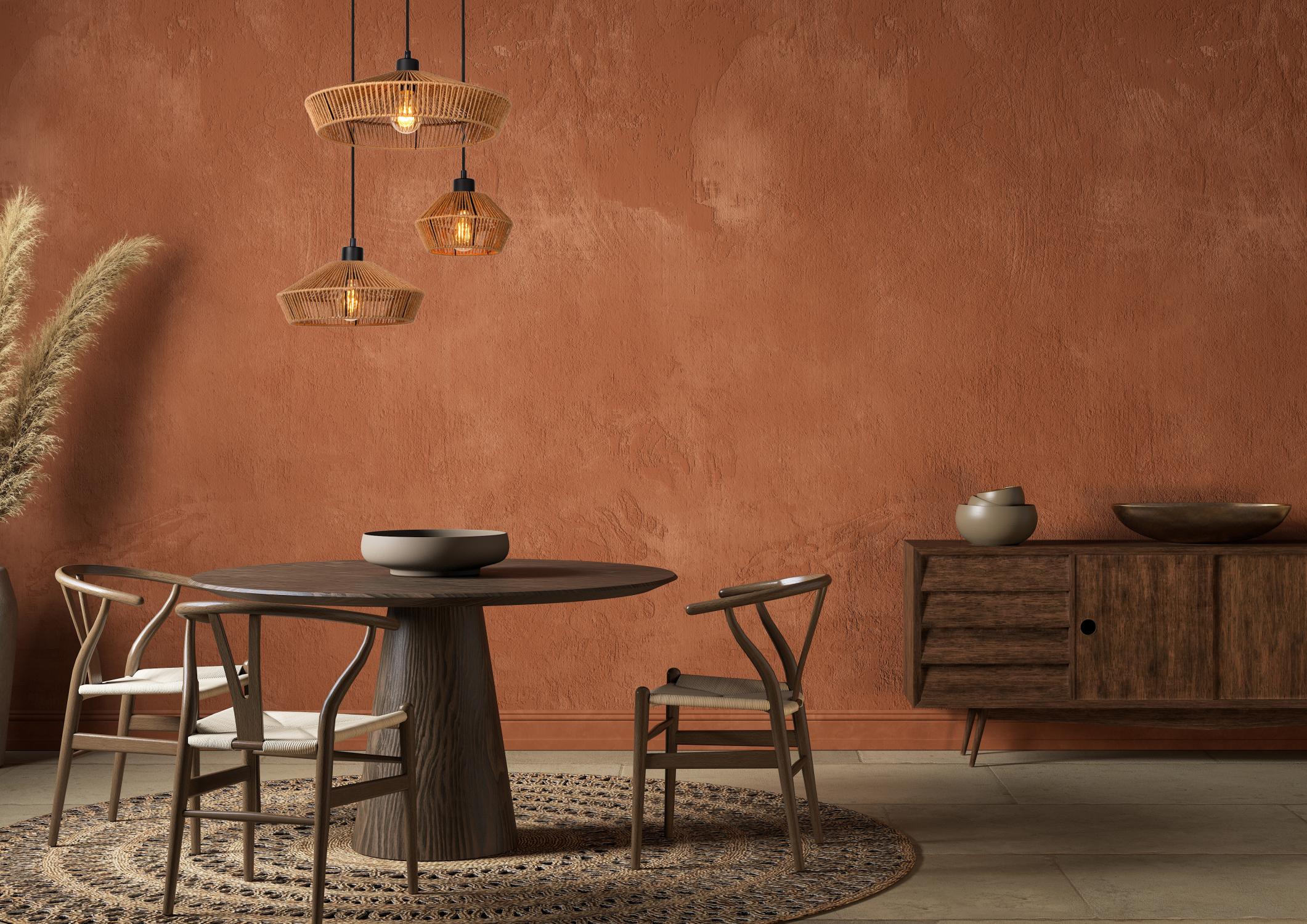 Yunkai Ceiling Lights - Matt Black/Natural Paper