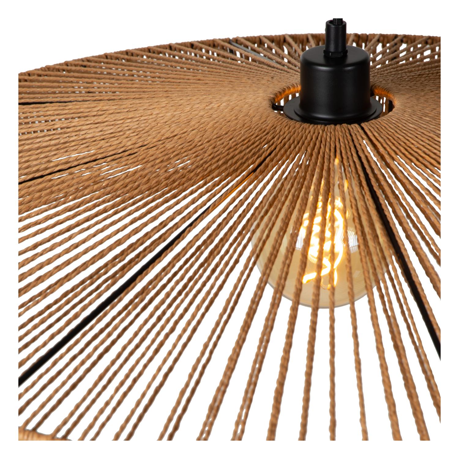 Yunkai Ceiling Lights - Matt Black/Natural Paper - 700mm Diameter