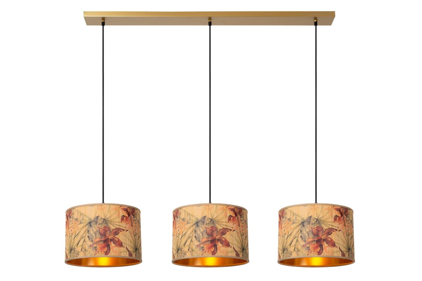 Tanselle Ceiling Lights - Matt Gold/Patterned Bamboo
