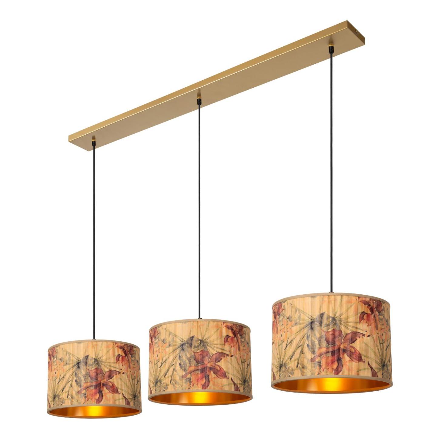 Tanselle Ceiling Lights - Matt Gold/Patterned Bamboo