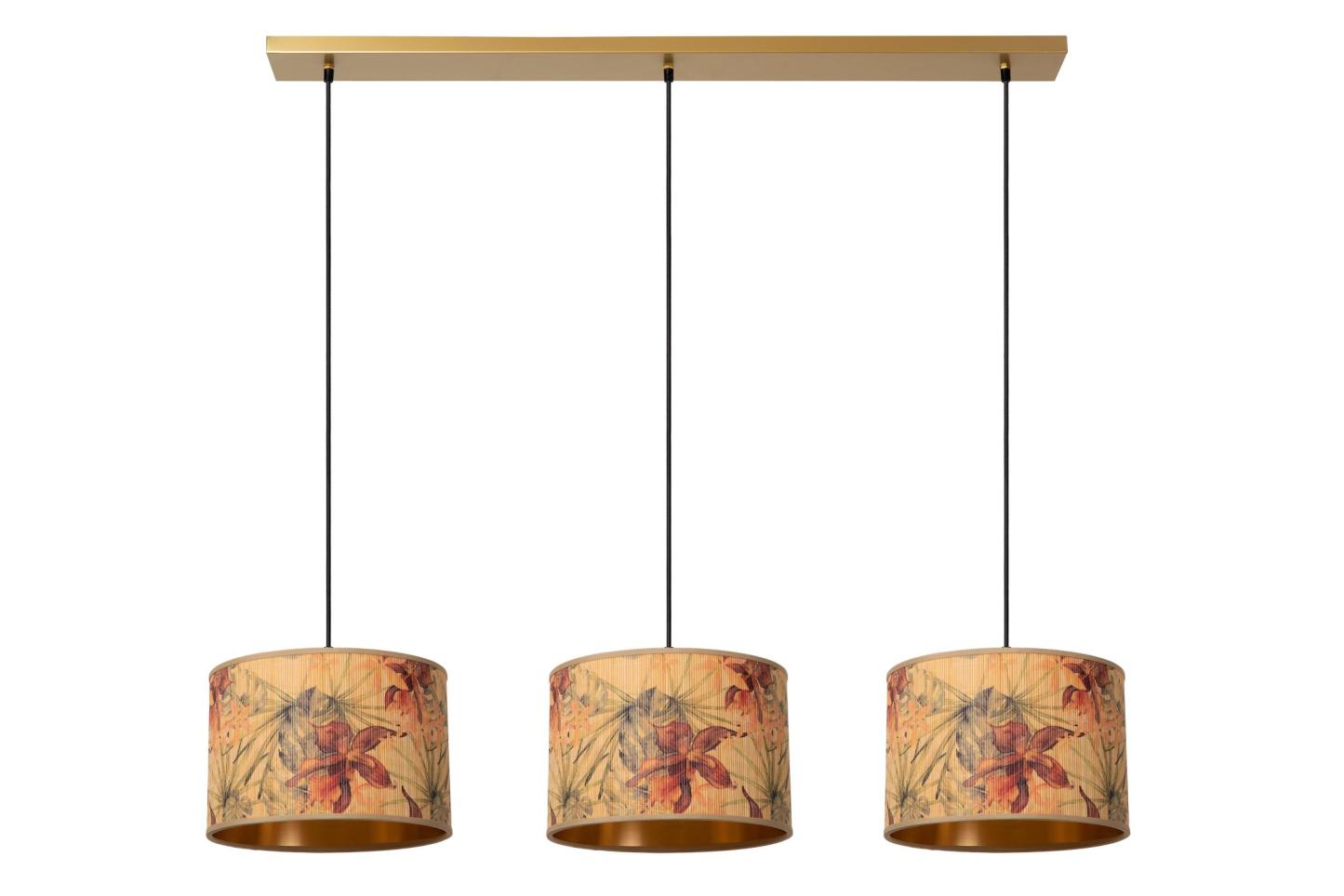 Tanselle Ceiling Lights - Matt Gold/Patterned Bamboo