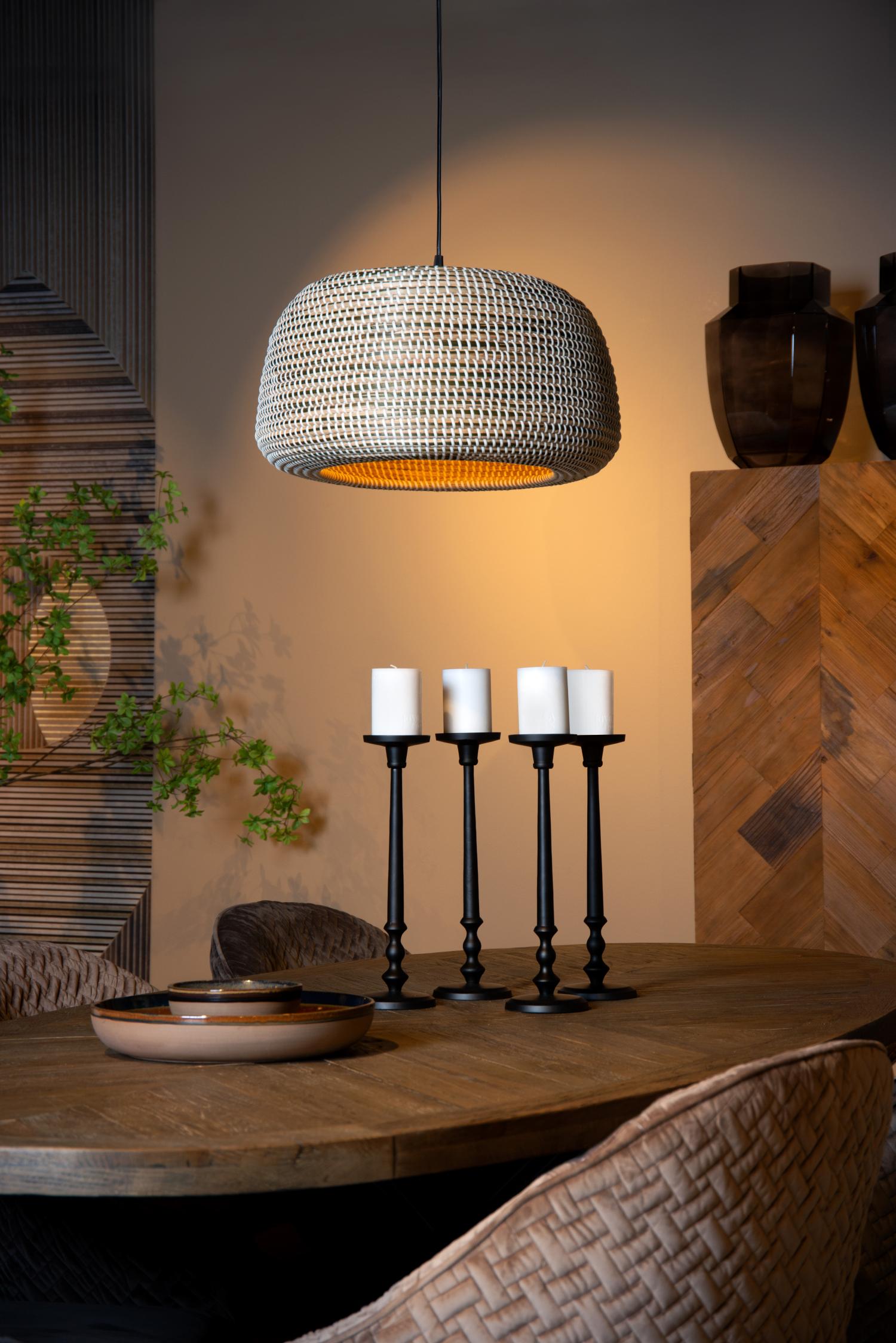 Maduka Ceiling Lights - Matt Black/Black Seagrass