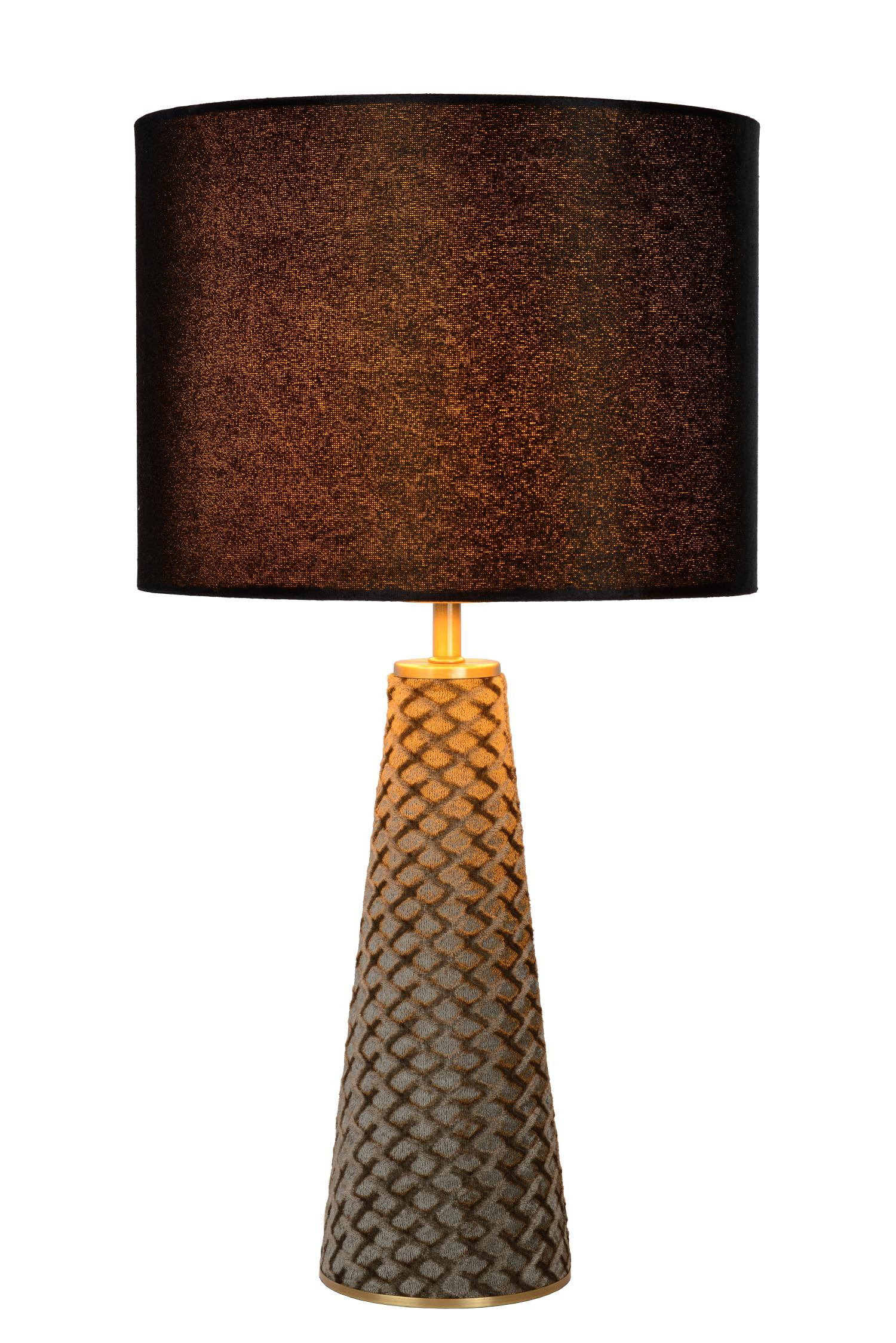 Velvet Table Lamp - Grey Velvet/Matt Black