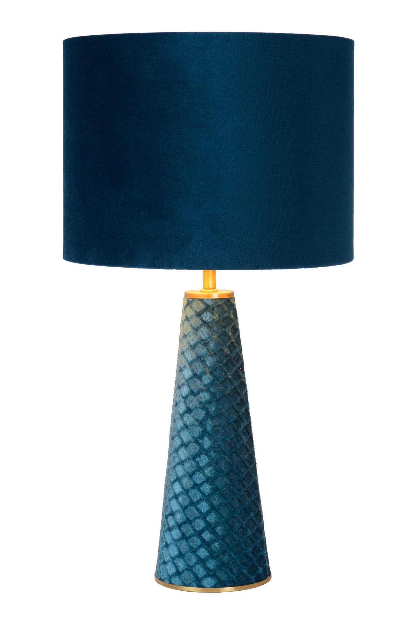 Velvet Table Lamp - Grey Velvet/Matt Black