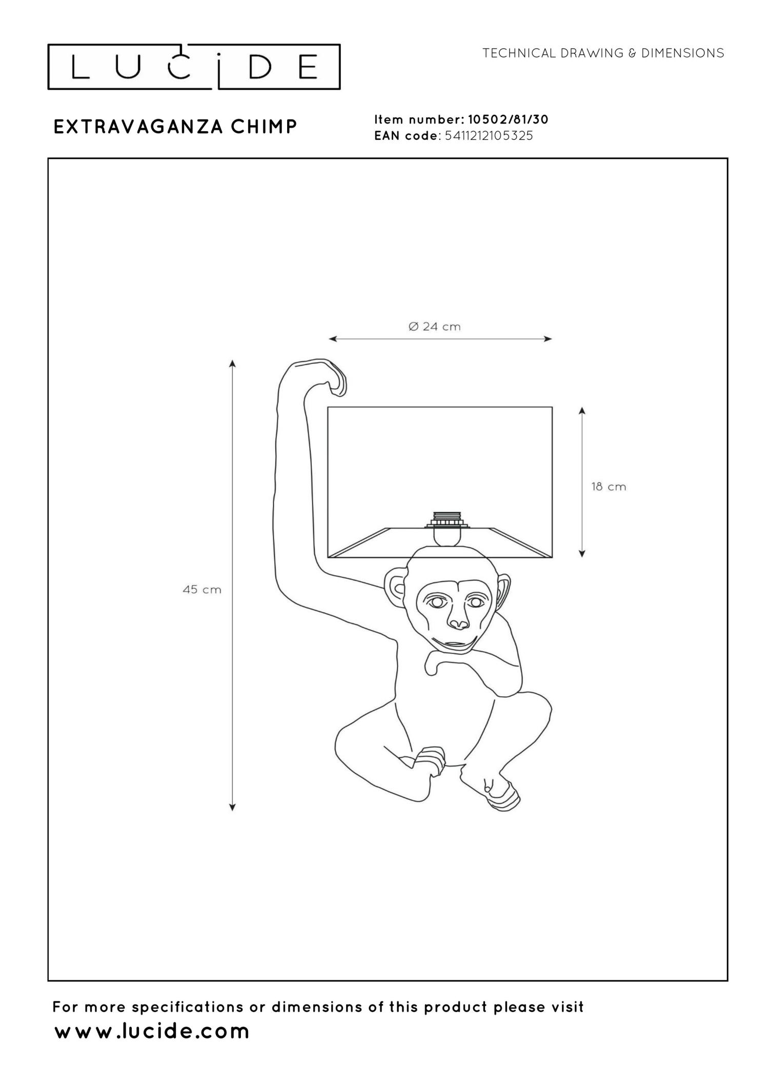Chimp Table Lamp - Patterned Gold/Smoked Black