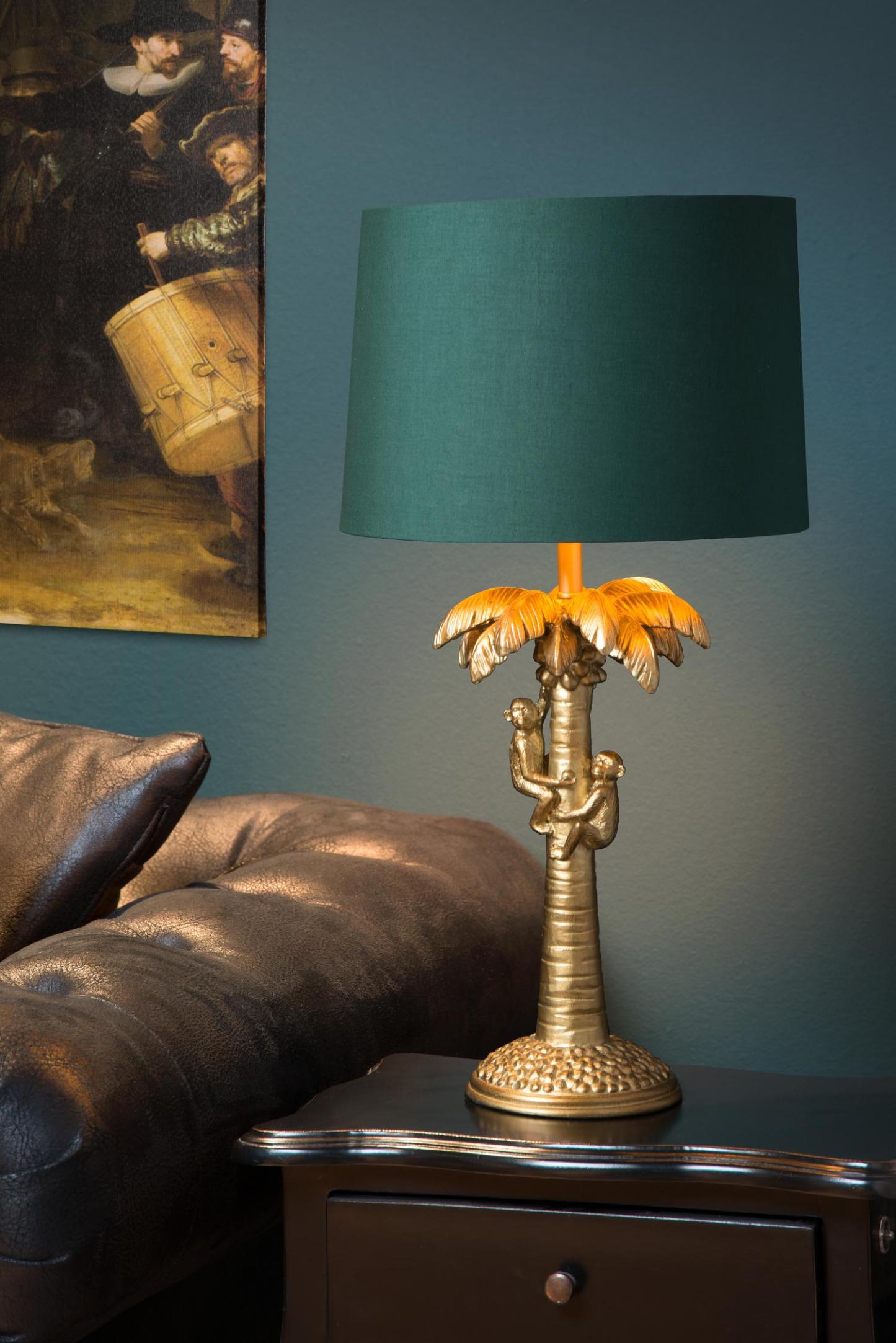 Coconut Table Lamp - Patterned Gold/Matt Black