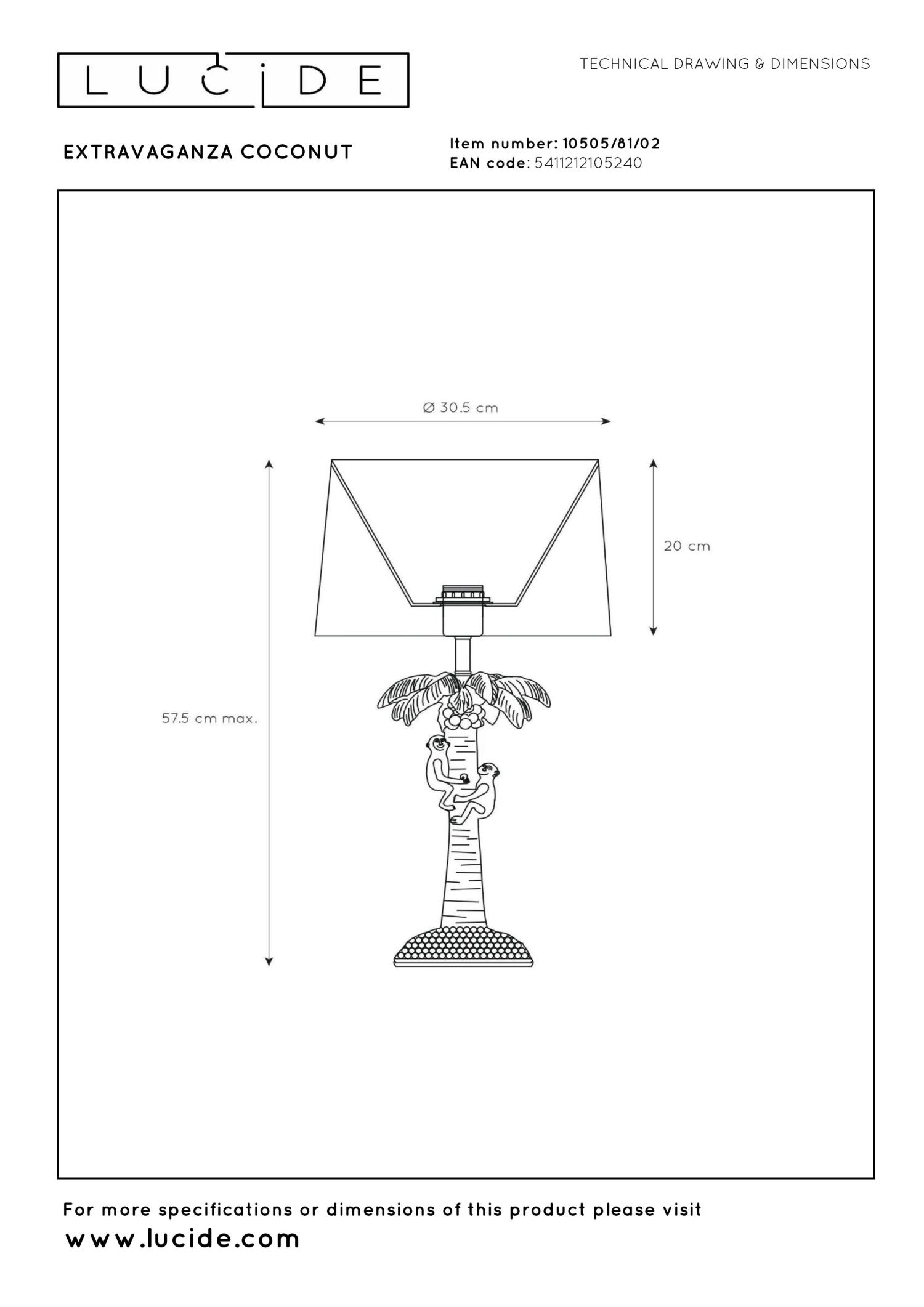 Coconut Table Lamp - Patterned Gold/Matt Black