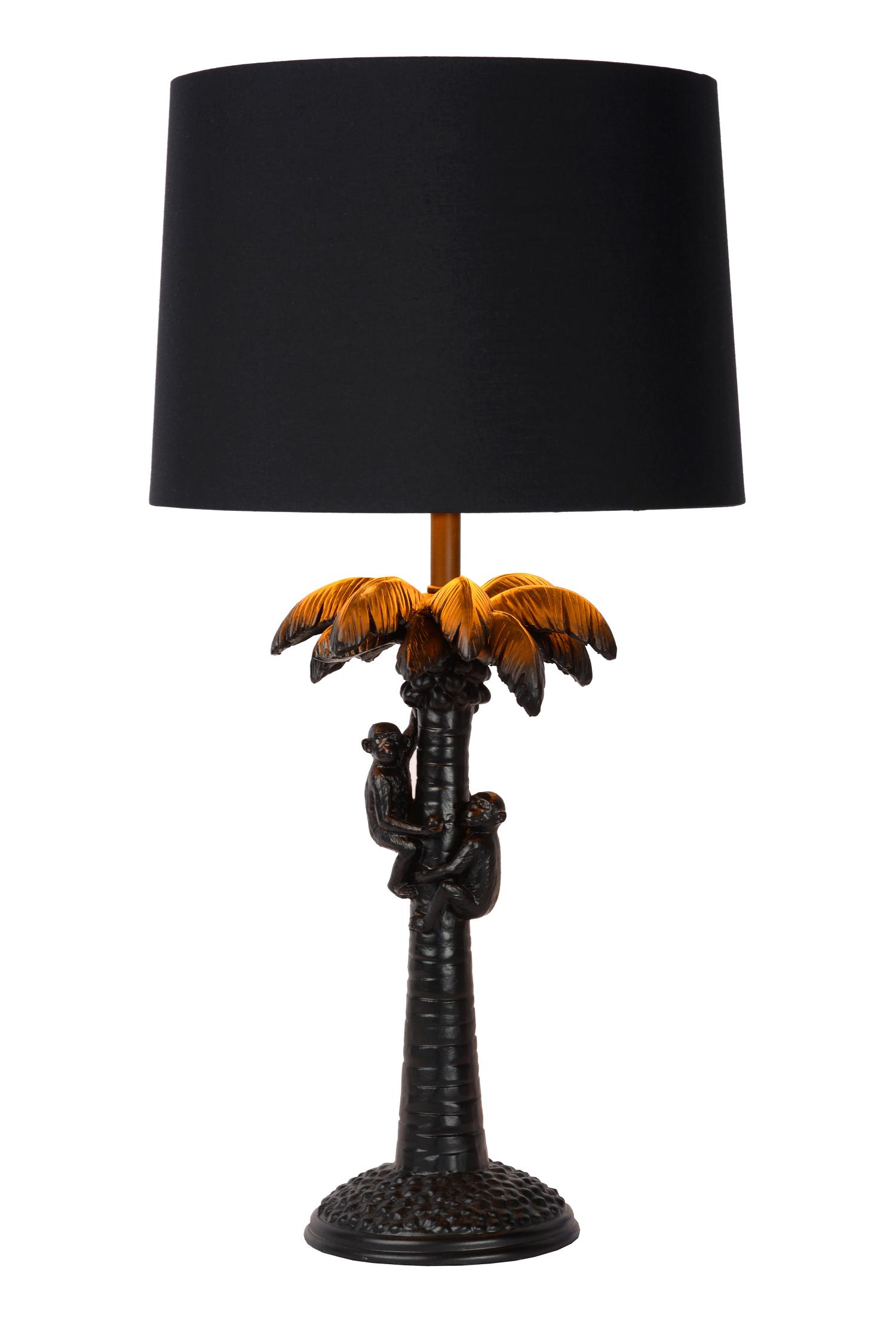 Coconut Table Lamp - Patterned Gold/Matt Black