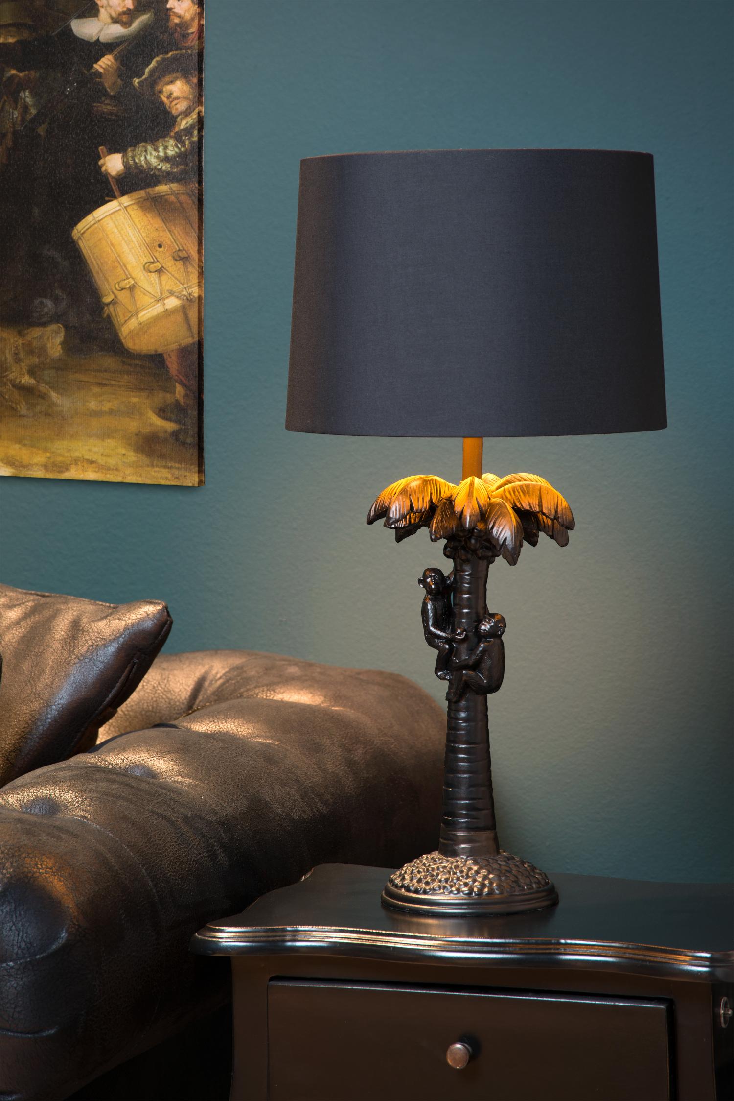 Coconut Table Lamp - Patterned Gold/Matt Black