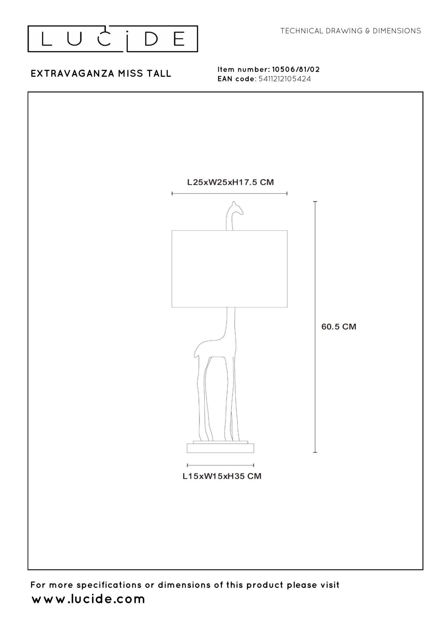 Miss Table Lamp - Polished Gold/Giraffe