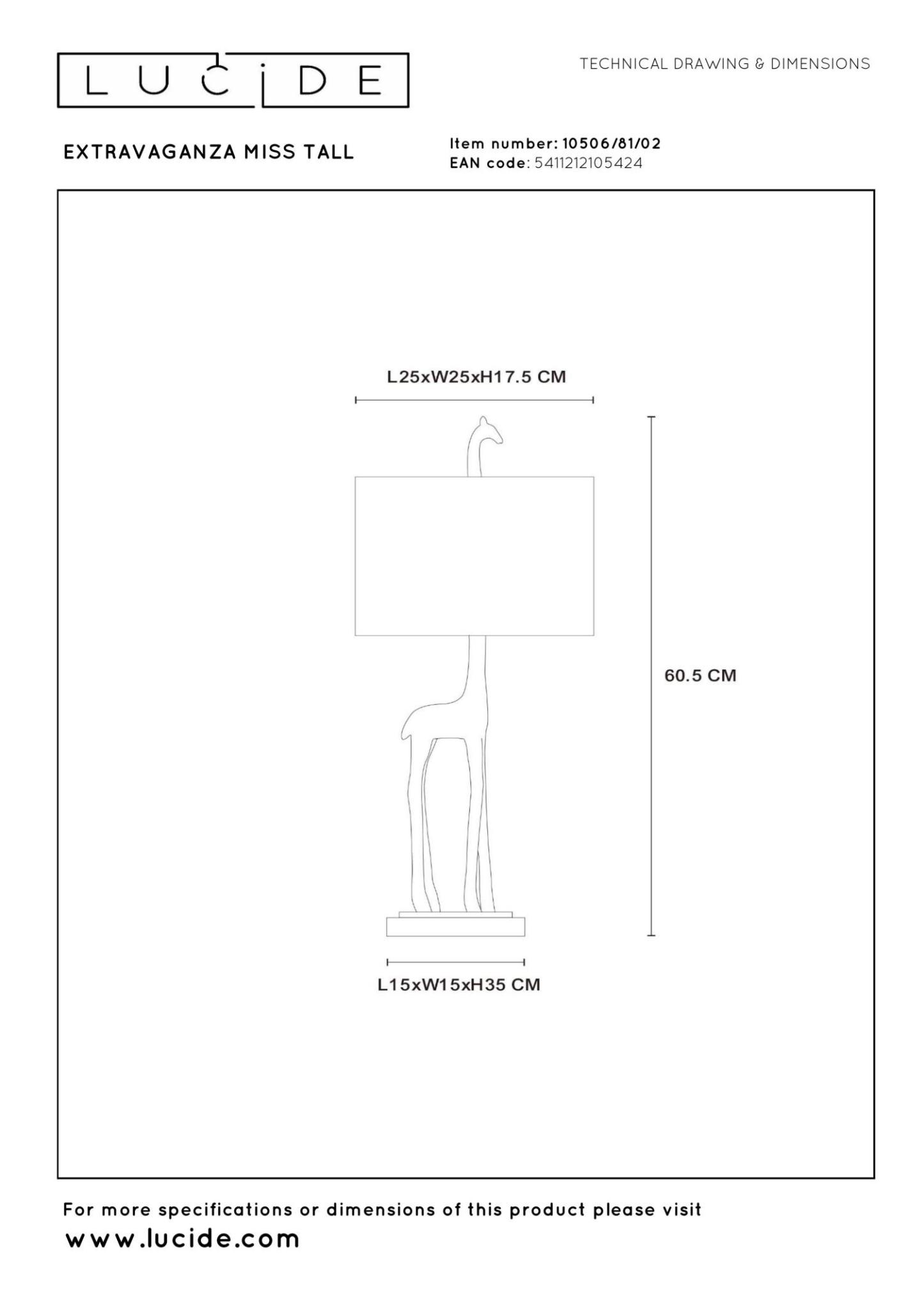 Miss Table Lamp - Polished Gold/Giraffe