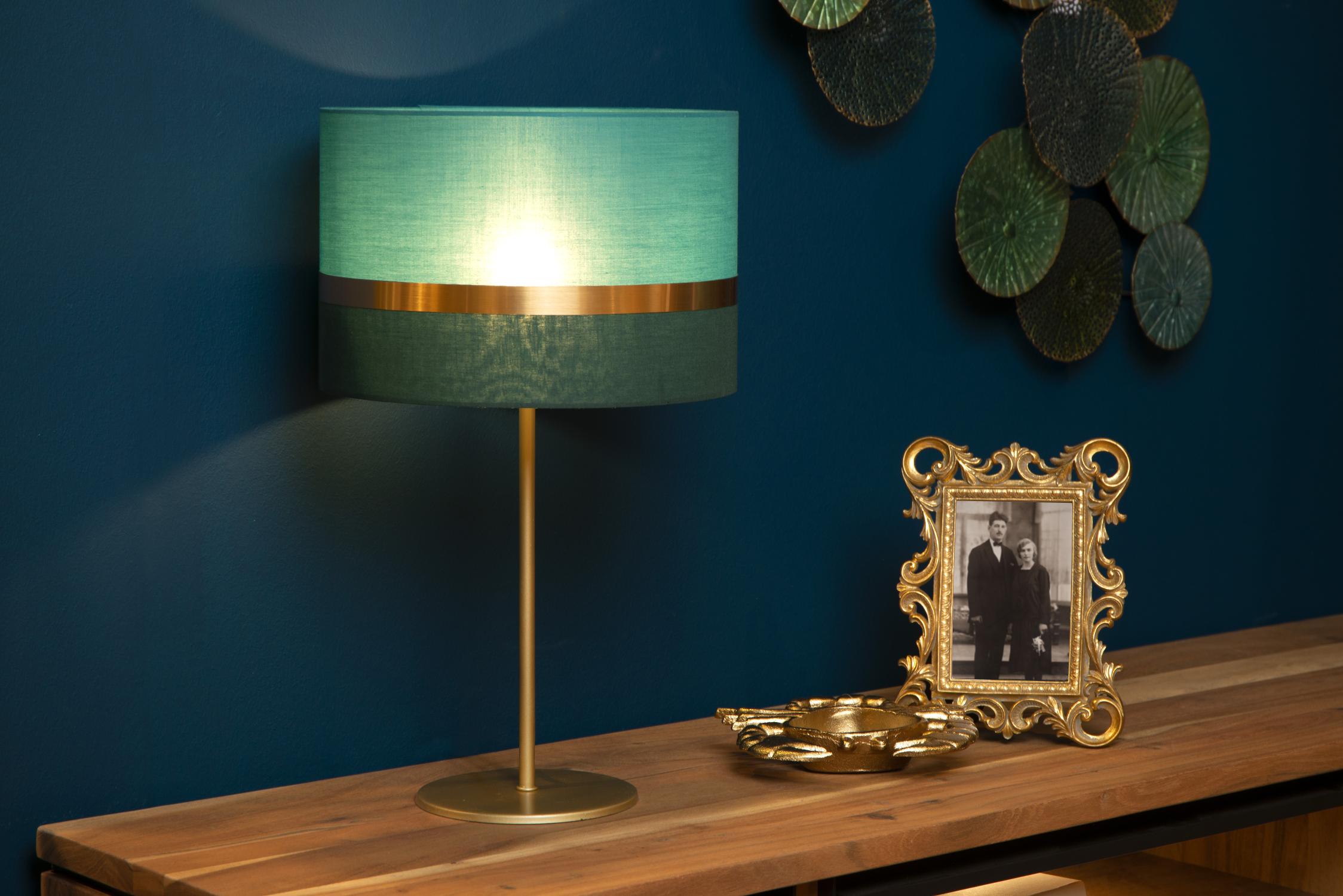 Tusse Table Lamp - Brushed Gold/Green