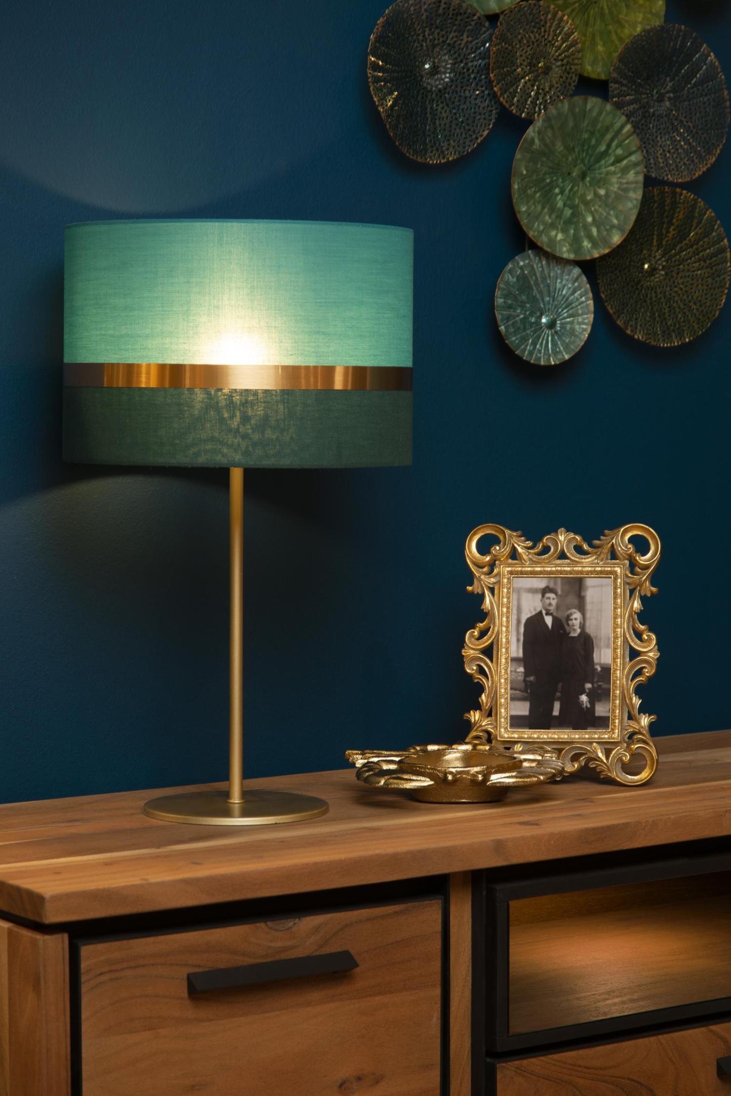 Tusse Table Lamp - Brushed Gold/Green