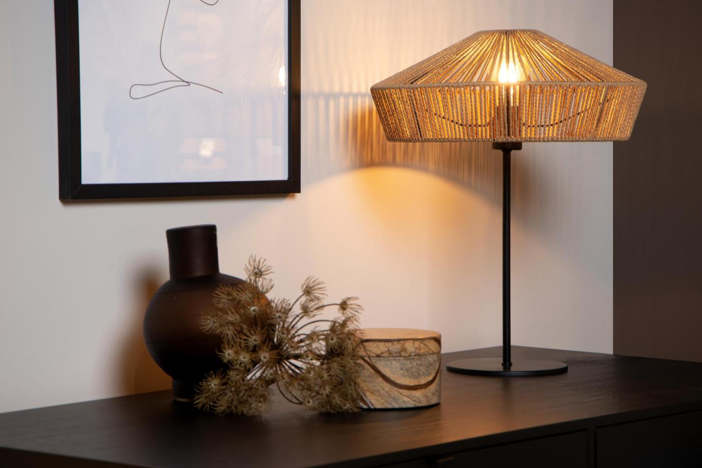 Yunkai Table Lamp - Matt Black/Natural Paper