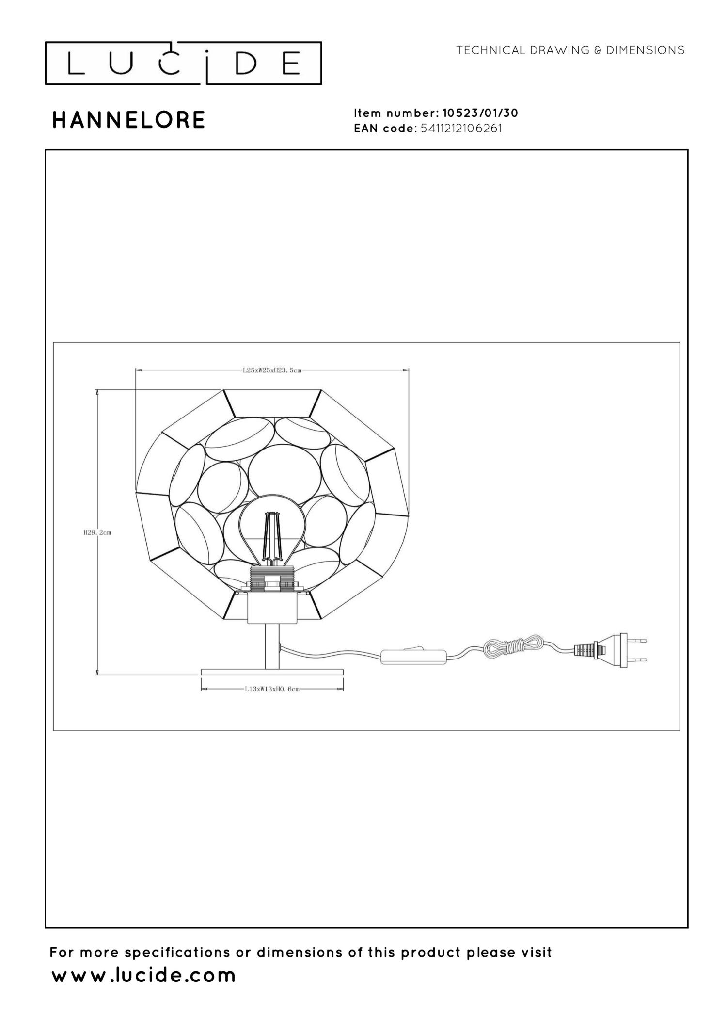 Hannelore Table Lamp - Matt Gold
